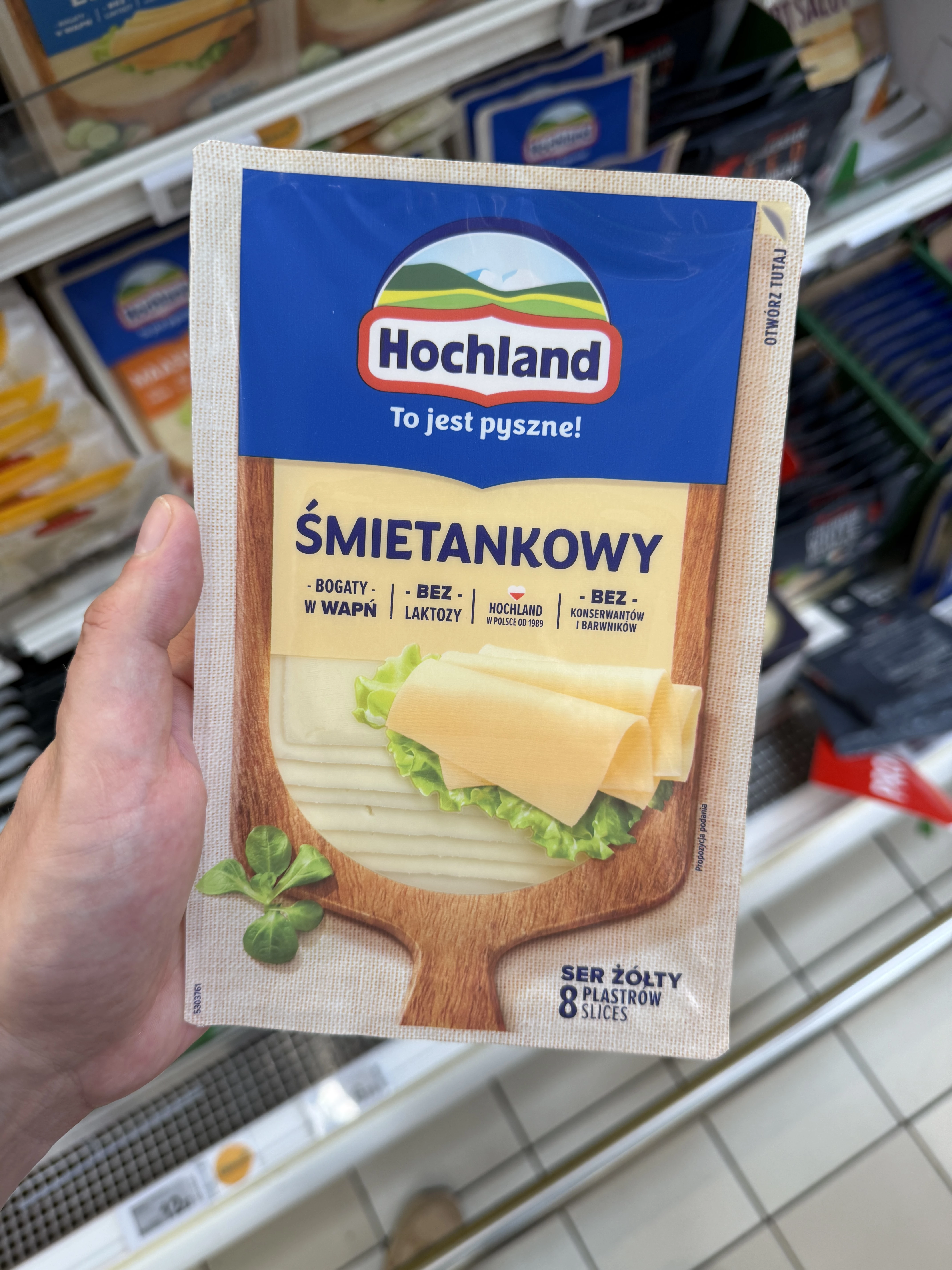 Hochland Śmietankowy ser żółty w plastrach | 135g