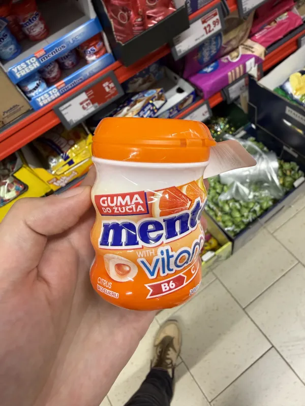 Mentos Vitamins Guma do żucia o smaku owoców cytrusowych | 50g