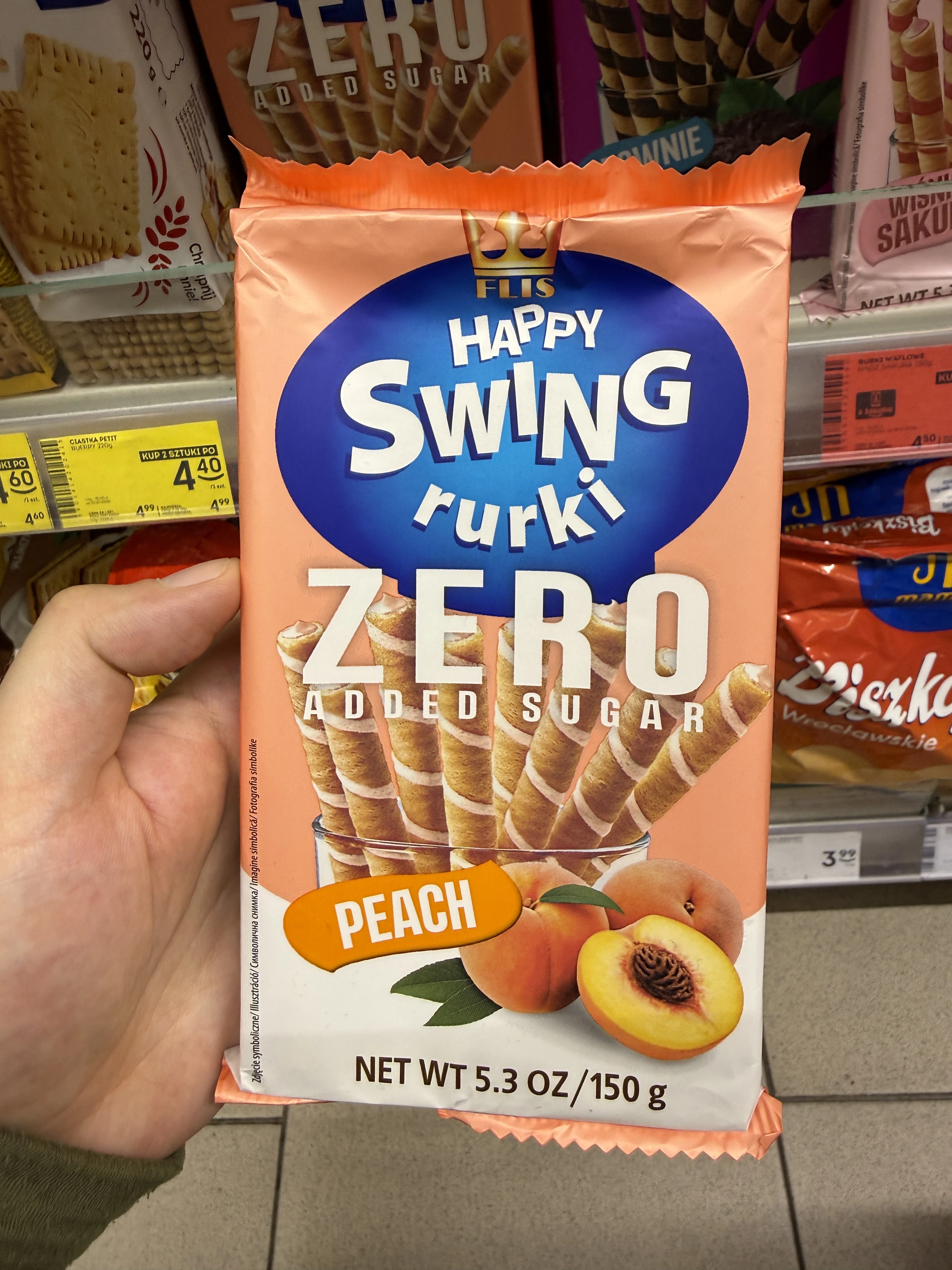 Happy Swing rurki Zero Added Sugar Peach | 150g