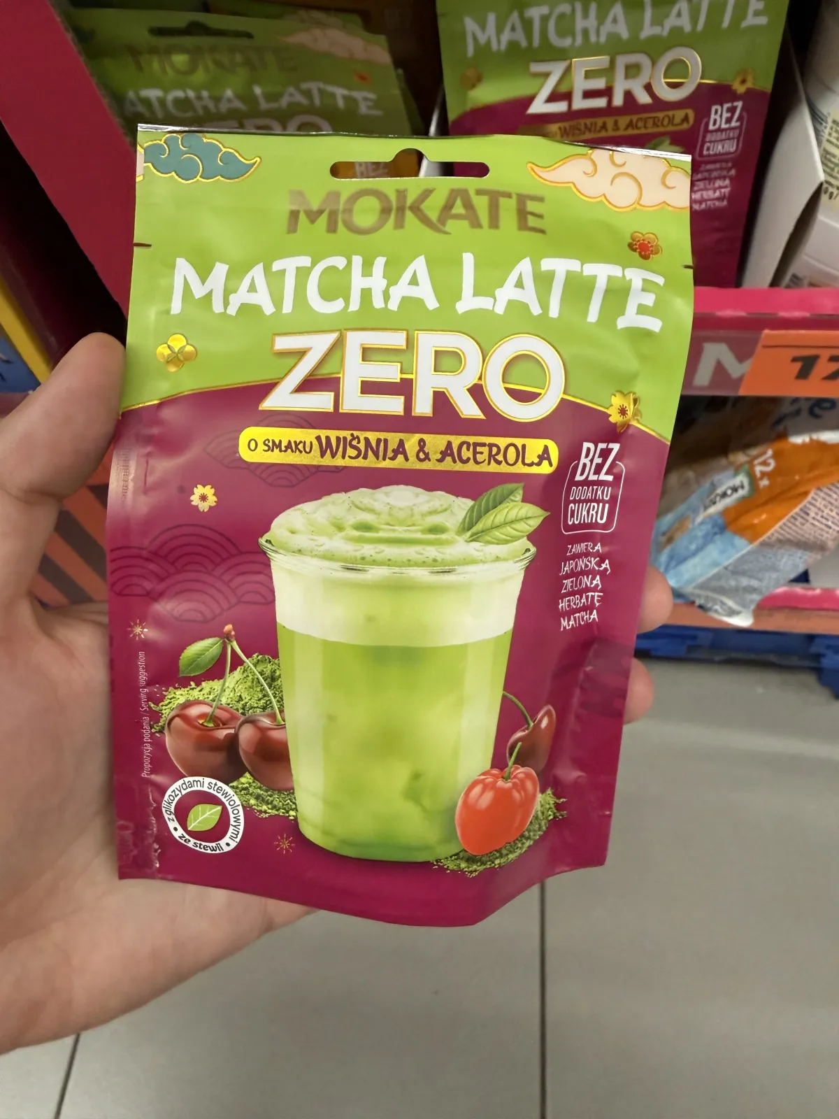 Mokate Matcha Latte Zero o smaku Wiśnia & Acerola | 20g