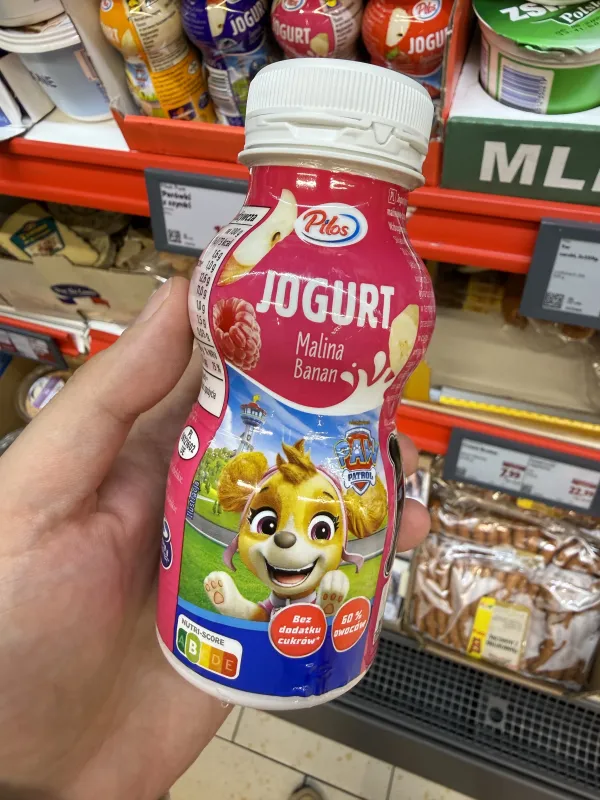 Pilos Piratki jogurt pitny malina-banan | 200g