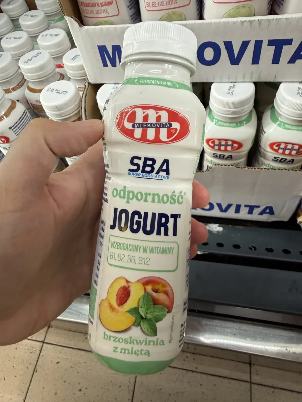 Mlekovita SBA Jogurt odporność brzoskwinia z miętą | 330g