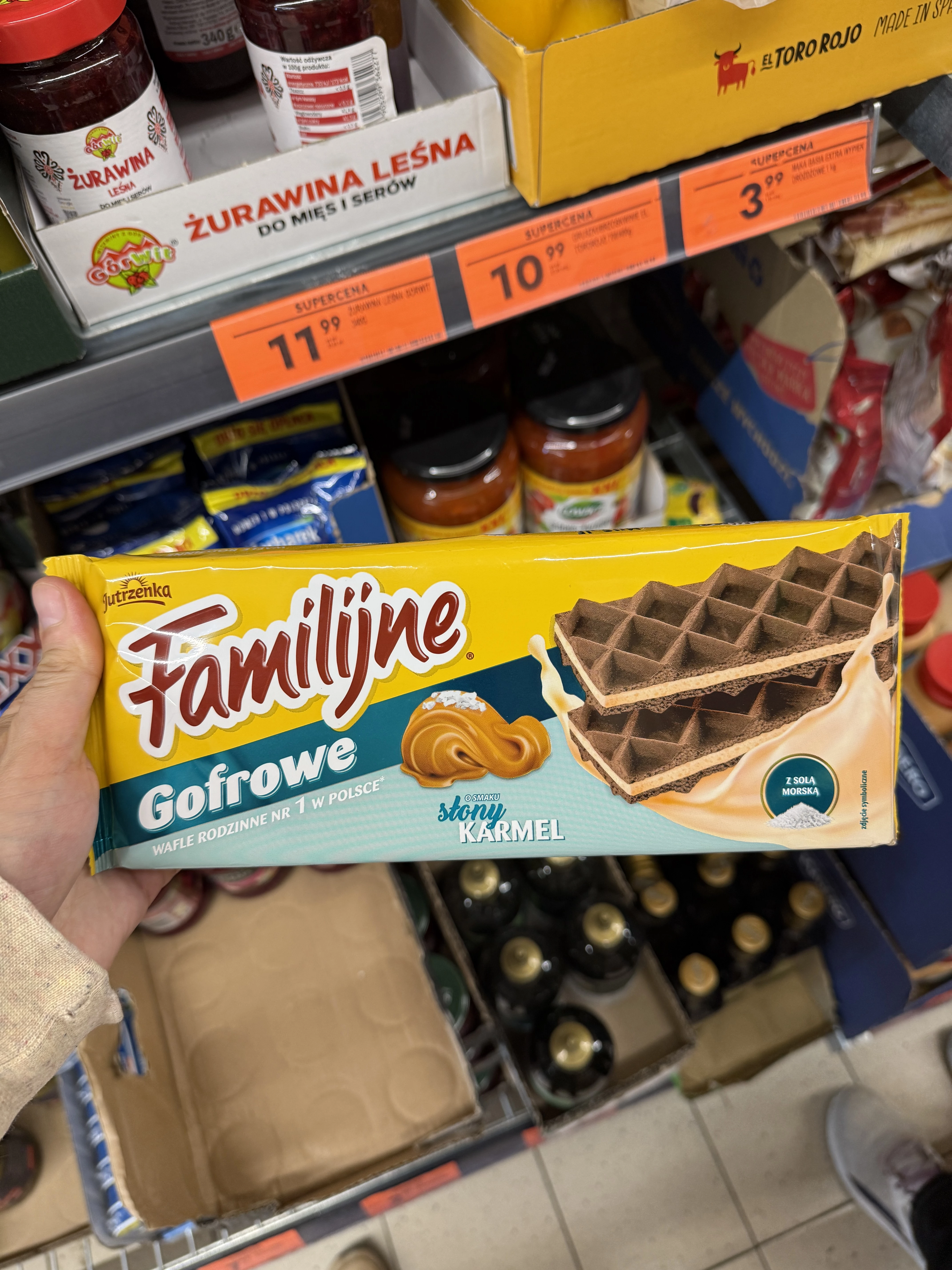 Familijne Gofrowe Wafle o smaku słony karmel | 140g