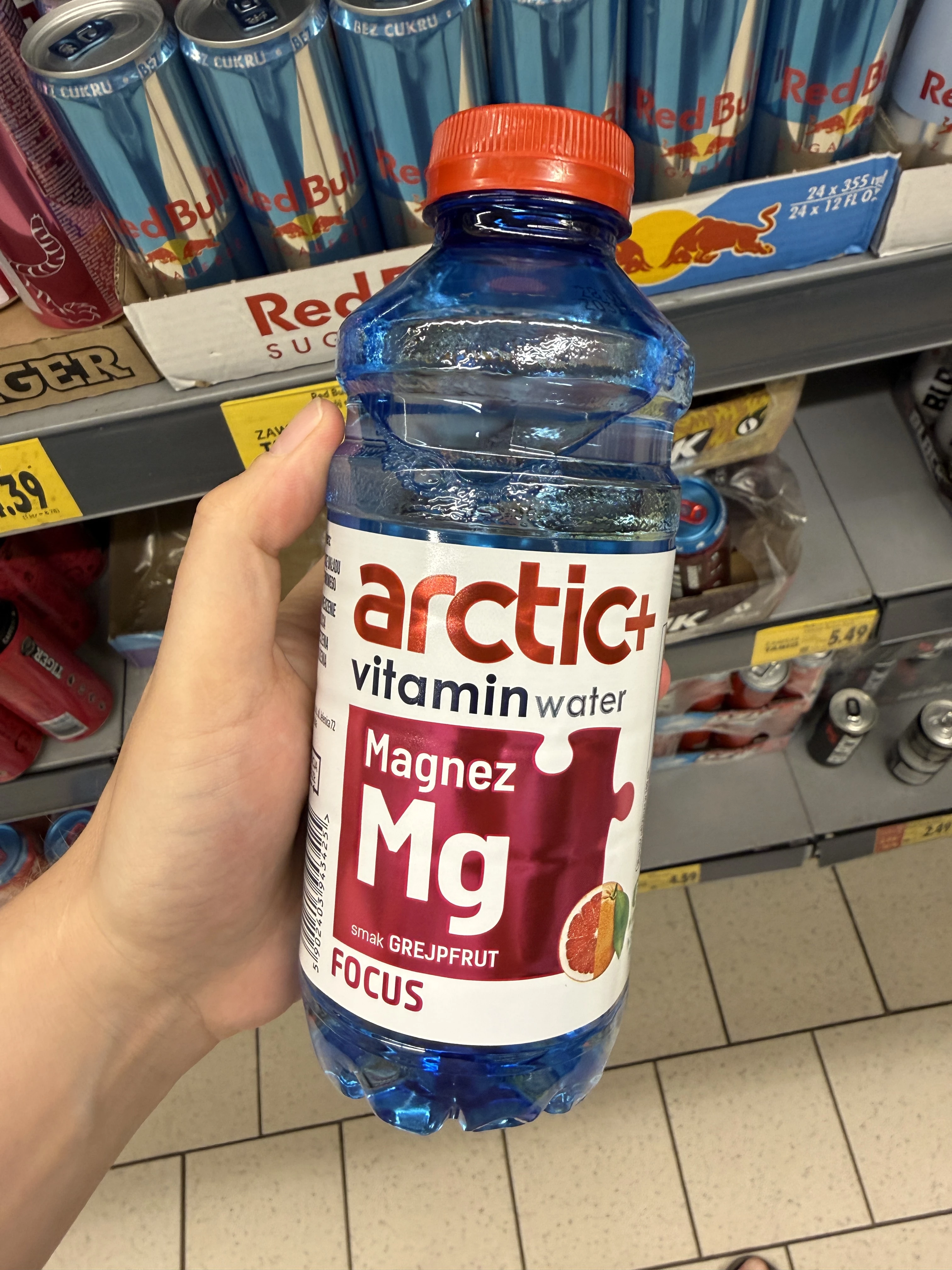 arctic+ vitamin water Magnez Mg smak Grejpfrut Focus | 600ml