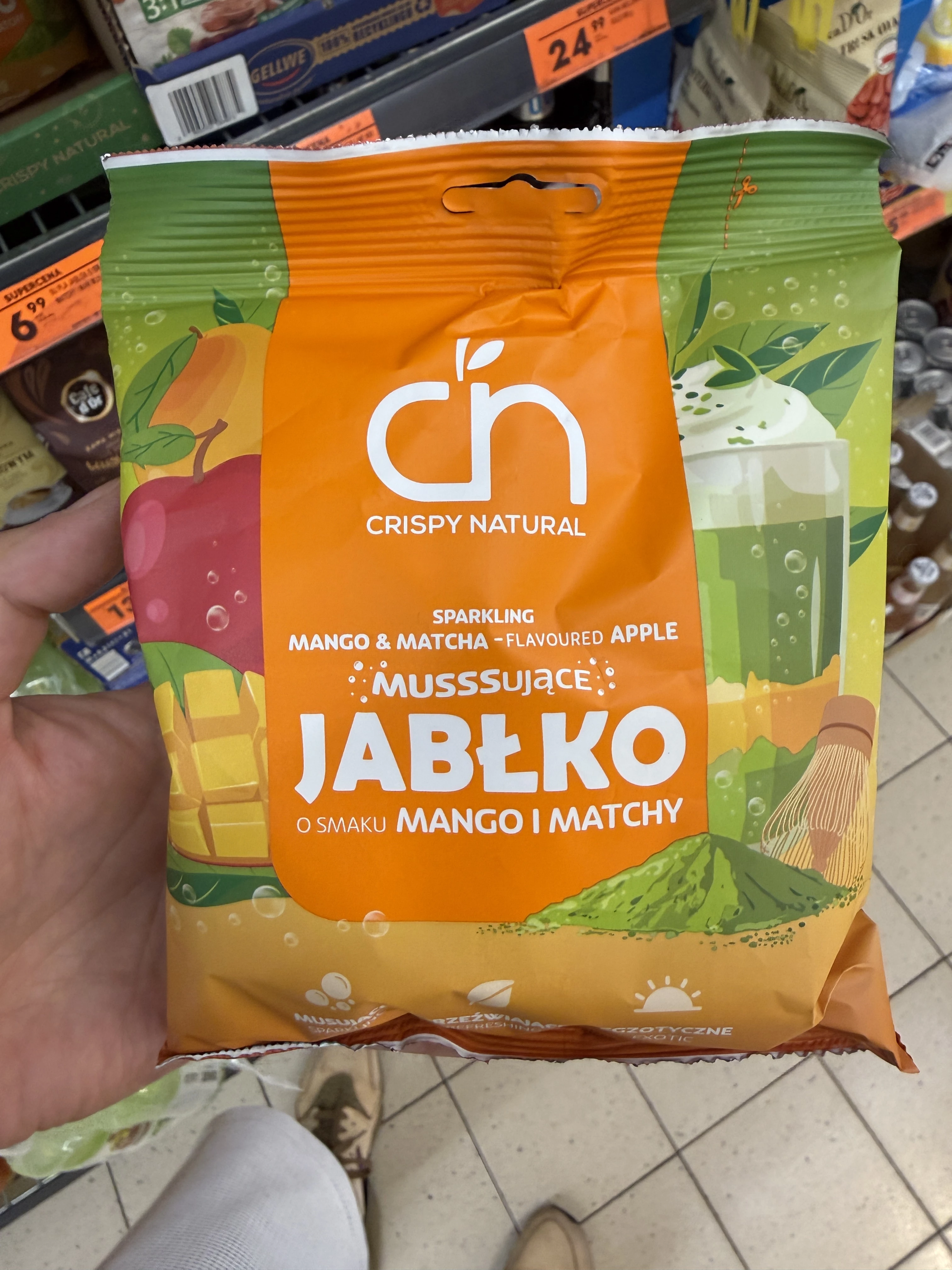 Crispy Natural Musujące Jabłko Mango Matcha | 50g