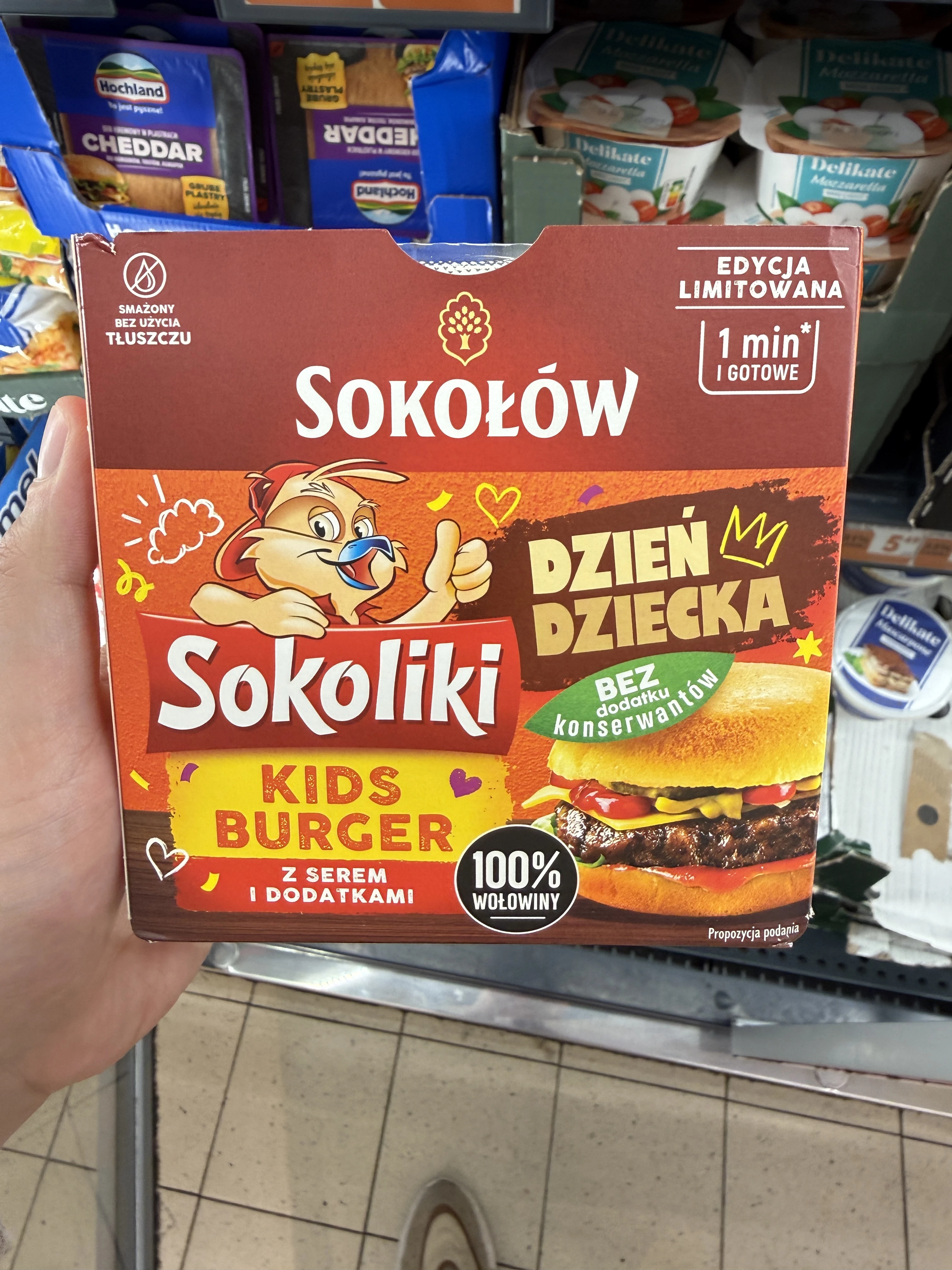 Sokoliki Kids Burger z serem i dodatkami | 150g