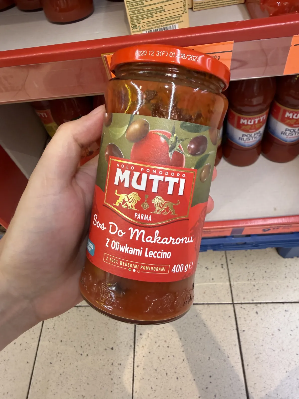 Mutti Sos do makaronu z oliwkami Leccino | 400g