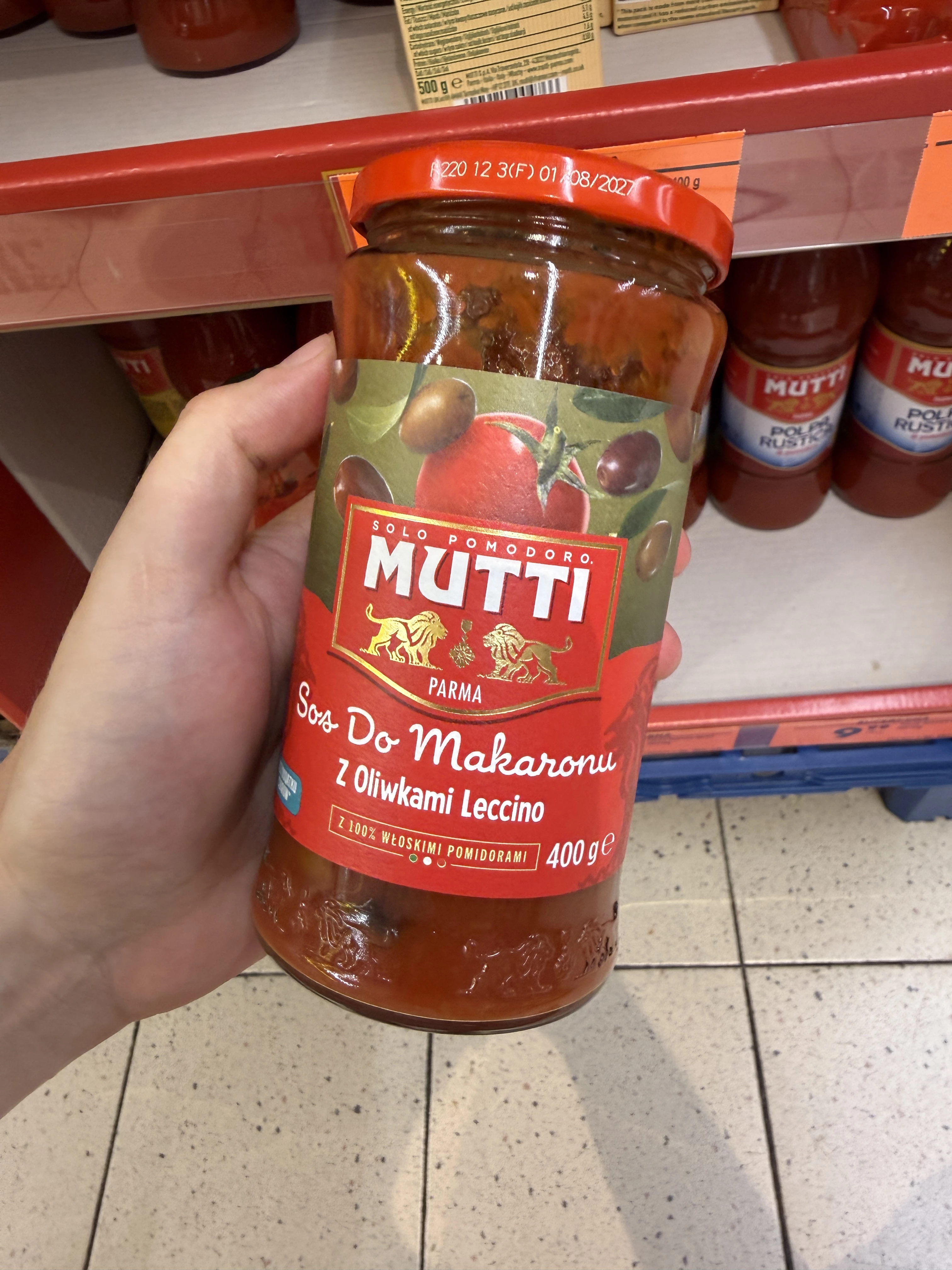 Mutti Sos do makaronu z oliwkami Leccino | 400g