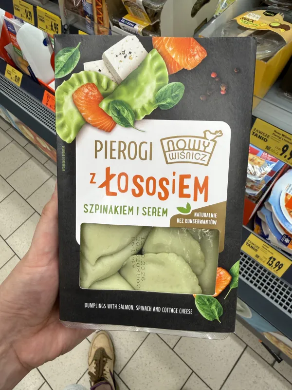 Nowy Wiśnicz Pierogi z łososiem szpinakiem i serem | 350g