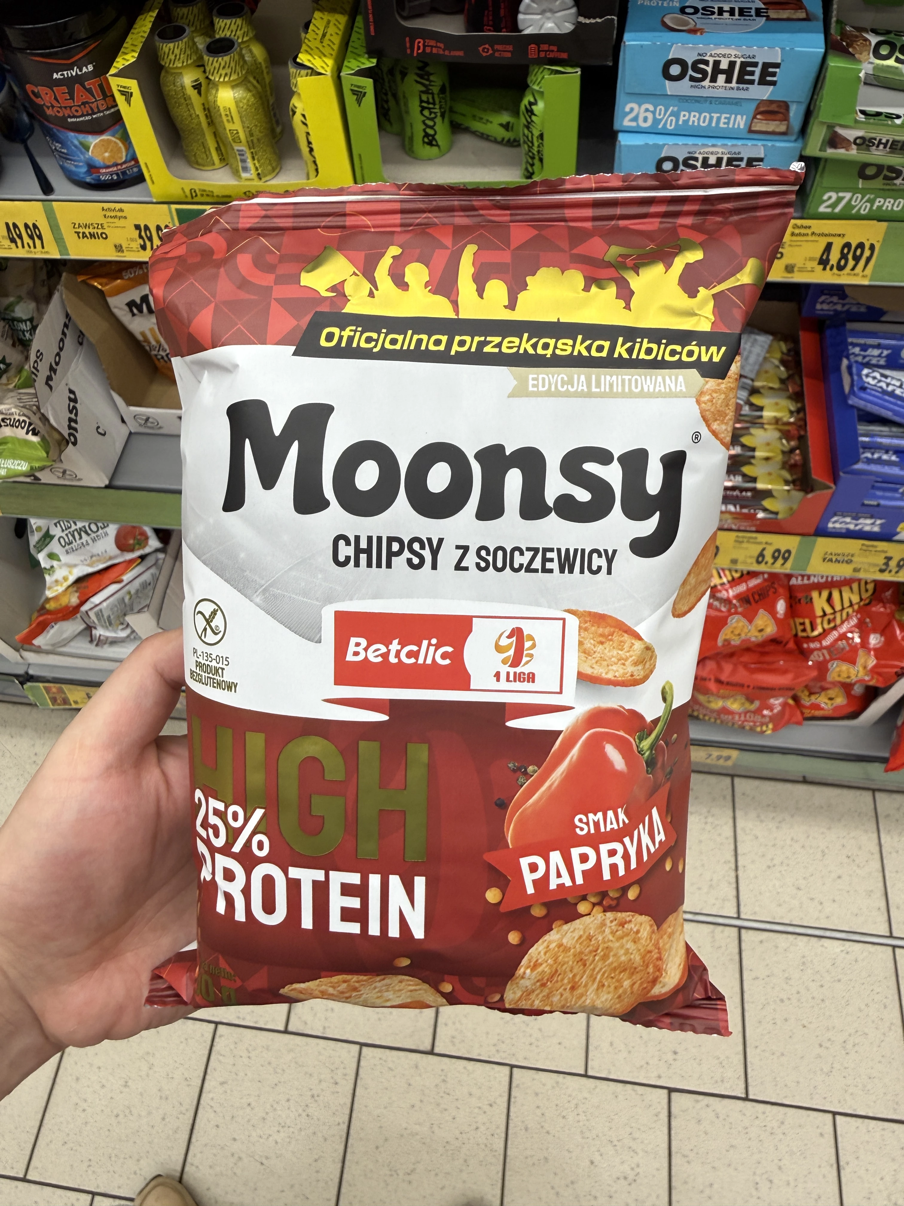 Moonsy High Protein Chipsy z soczewicy Papryka | 60g