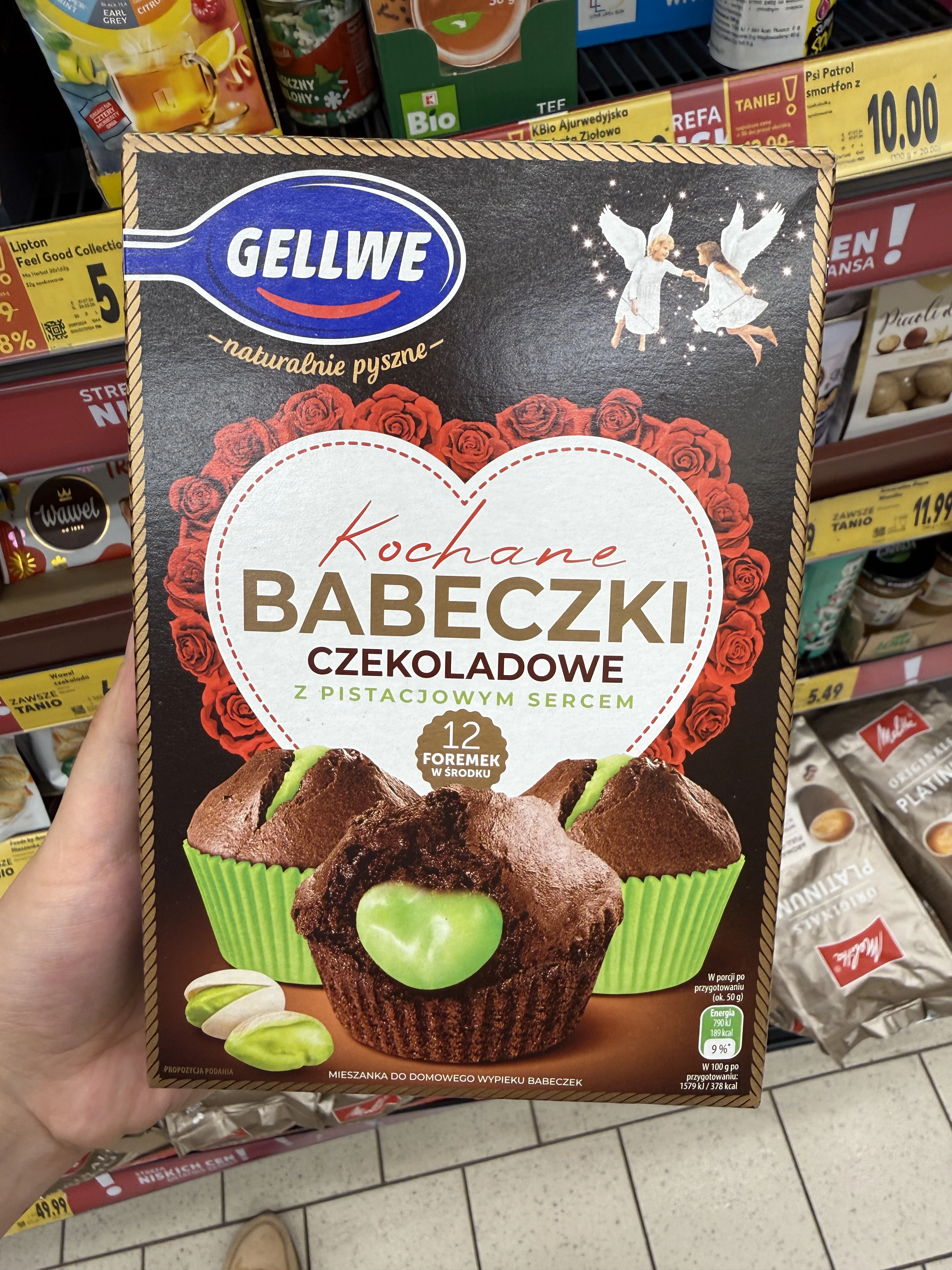 Gellwe Kochane Babeczki Czekoladowe z Pistacjowym Sercem | 311g