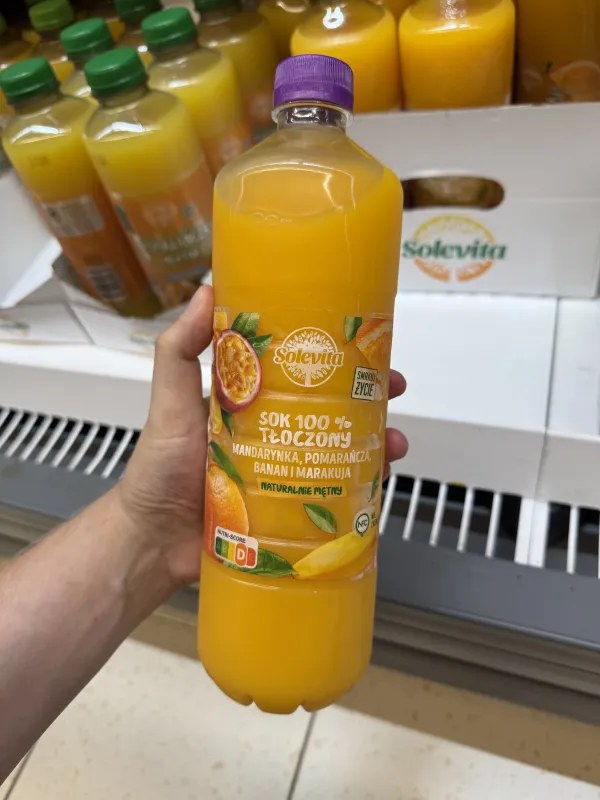 Solevita Sok 100% tłoczony mandarynka pomarańcza banan marakuja | 1000ml