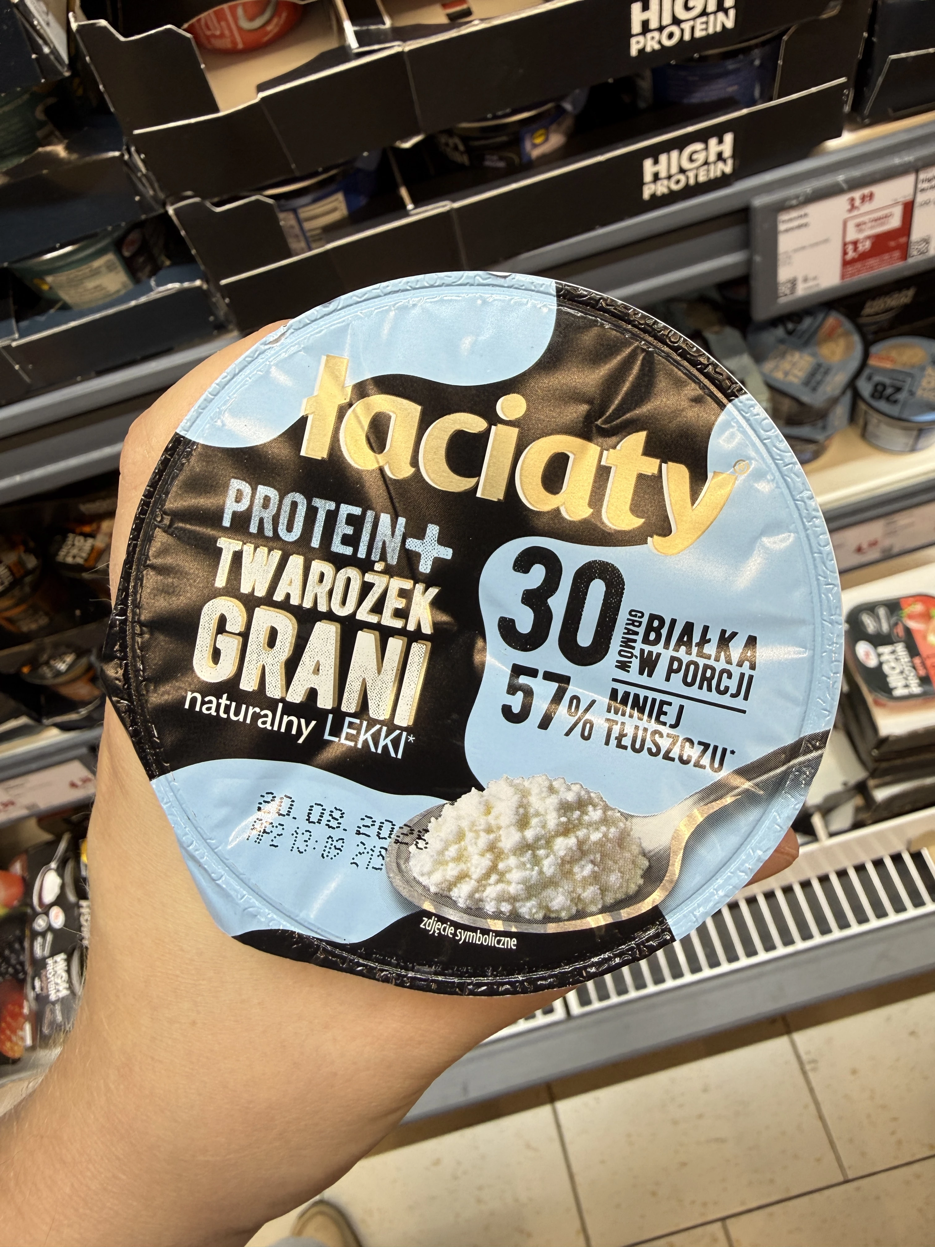 Łaciaty Protein+ Twarożek Grani Lekki Naturalny | 200g