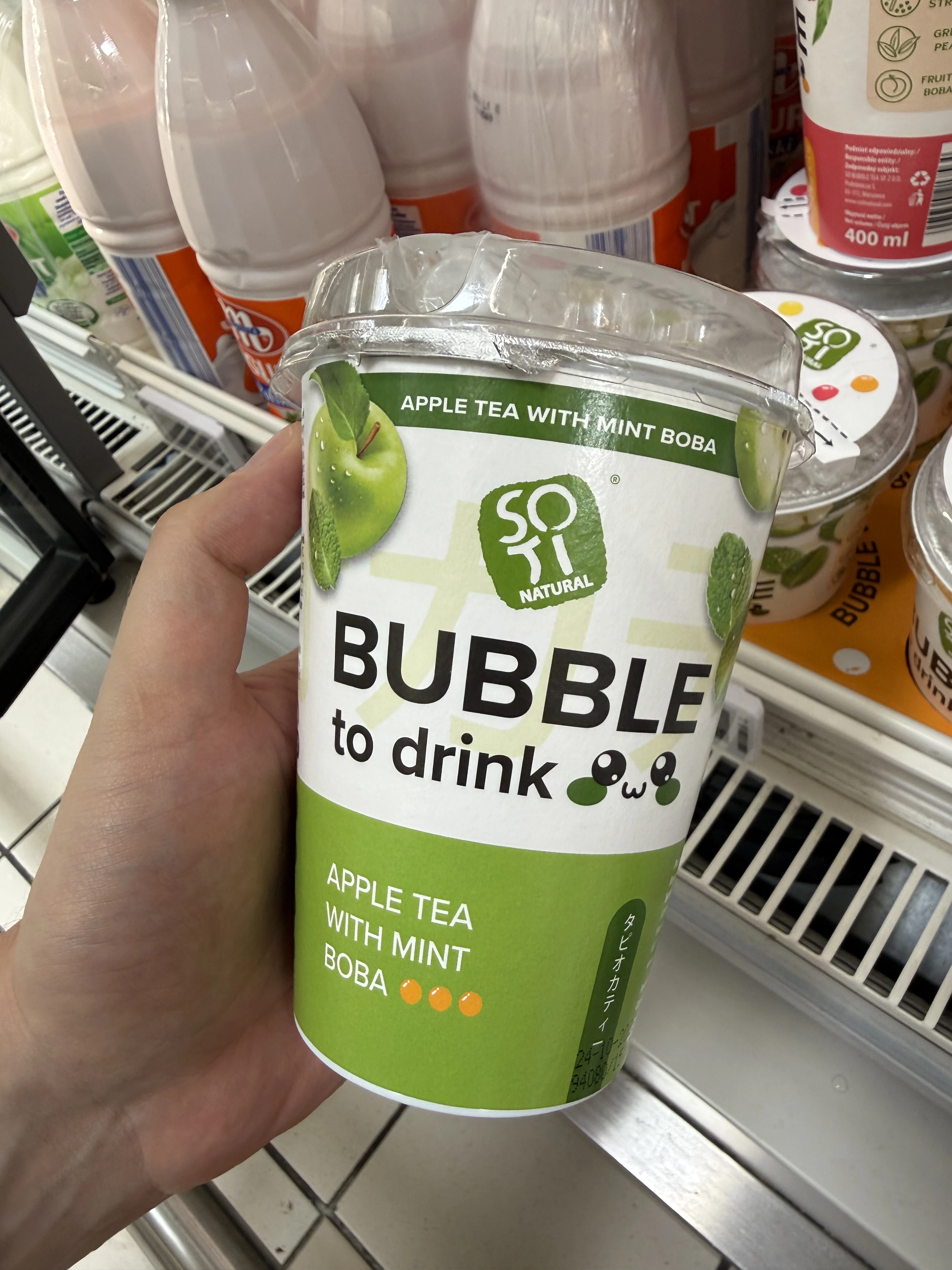 Soti Natural Bubble to Drink Apple Tea with Mint Boba | 400ml
