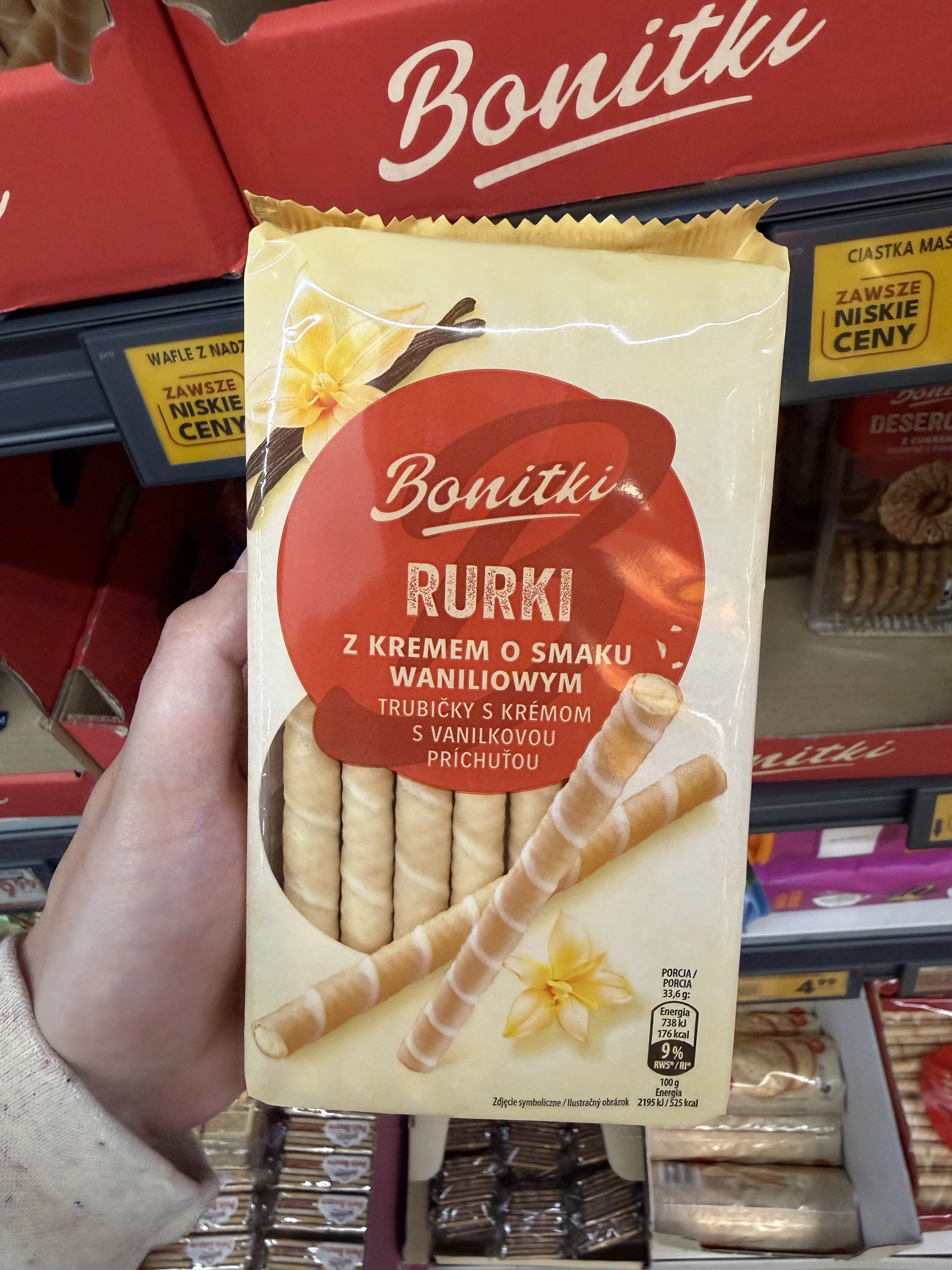 Bonitki Rurki z kremem waniliowym | 280g