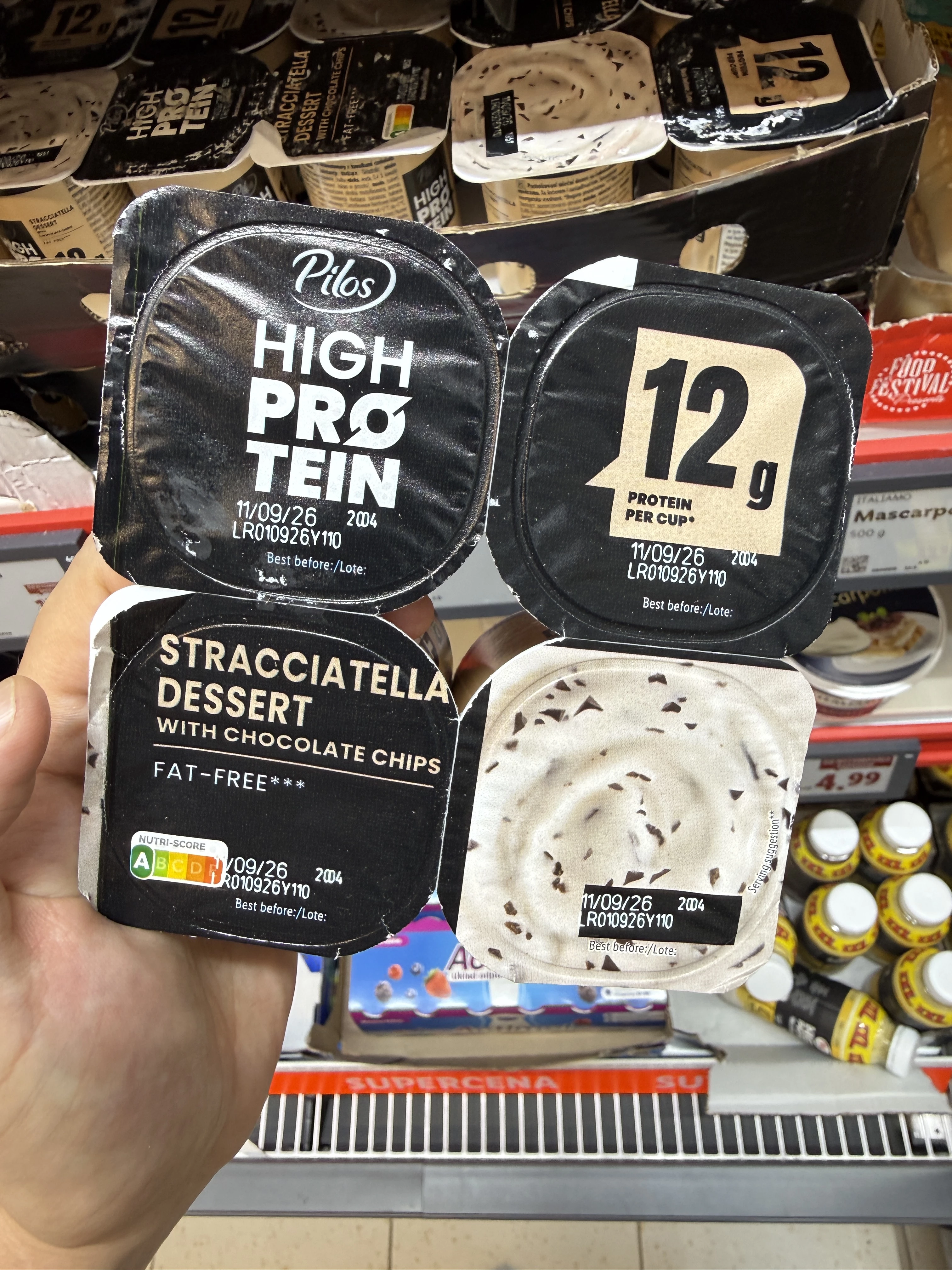 Pilos High Protein Stracciatella Dessert with Chocolate Chips | 500g