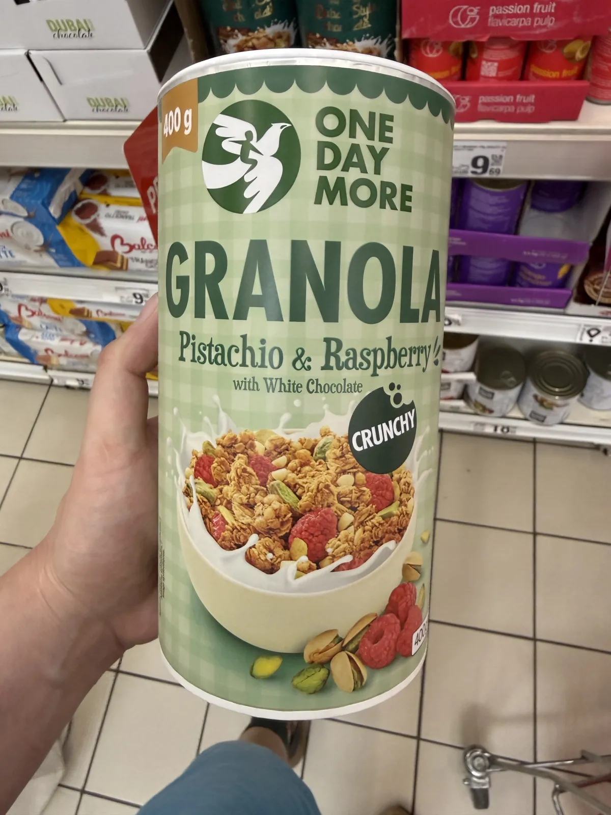 One Day More Granola Pistachio & Raspberry with White Chocolate | 400g