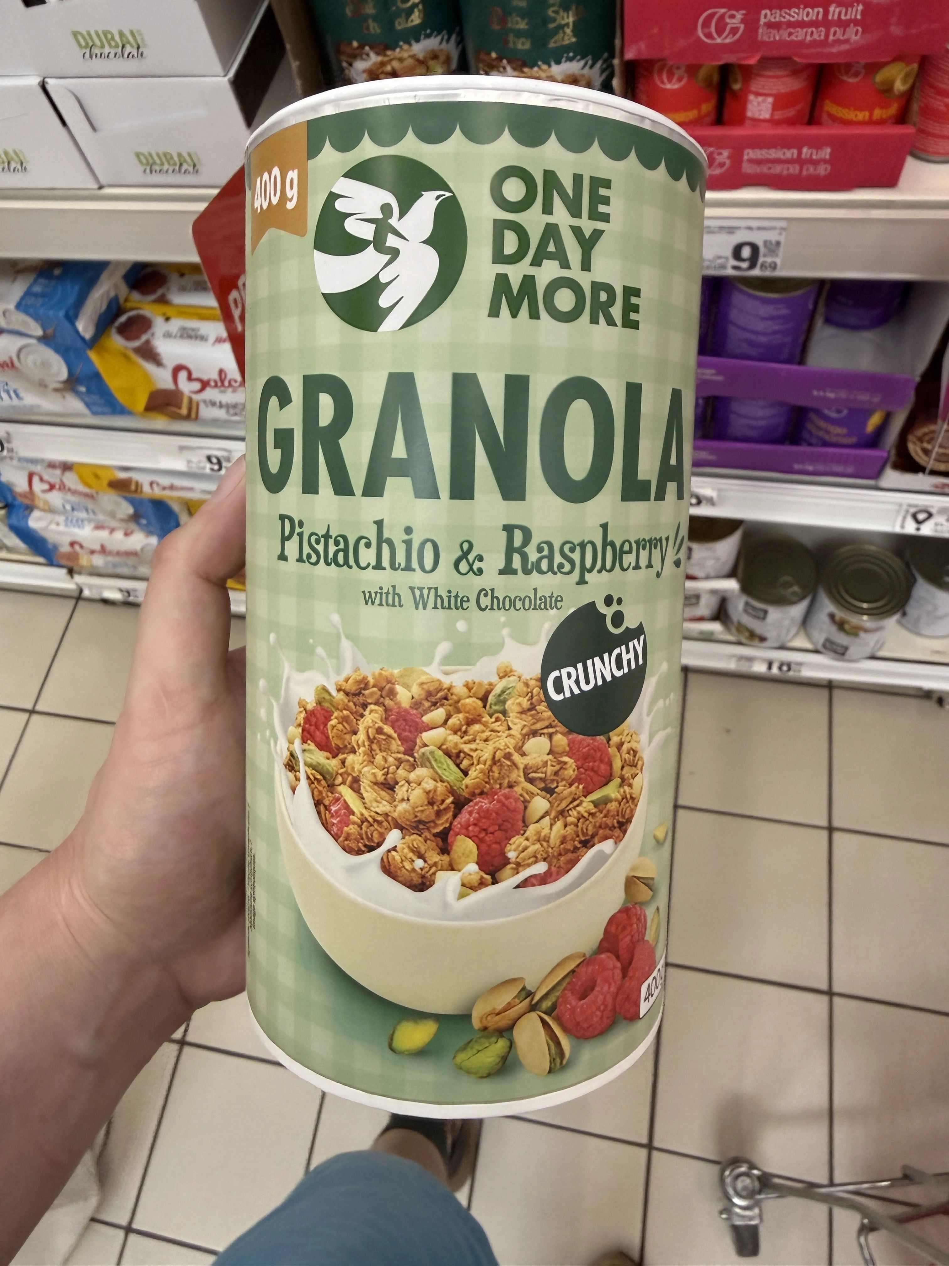 One Day More Granola Pistachio & Raspberry with White Chocolate | 400g