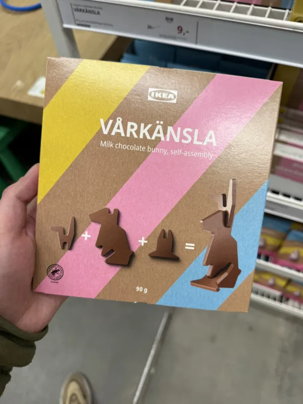 IKEA VÅRKÄNSLA – Zajączek z czekolady mlecznej, do samodzielnego montażu | 90g