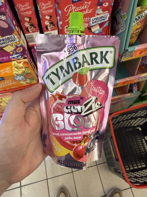 Tymbark Mus Genzie Glow granat czarna porzeczka jagody goji jabłko banan | 170g