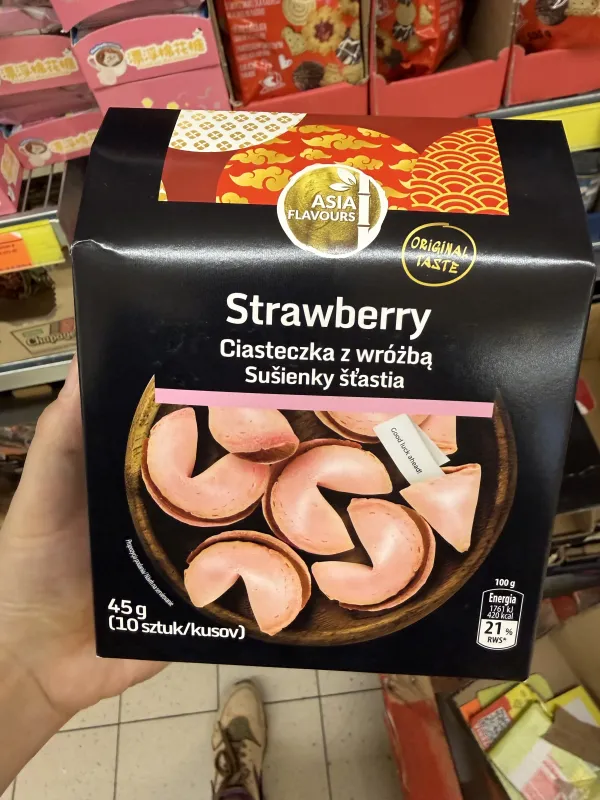 Asia Flavours Ciasteczka z wróżbą Strawberry | 45g