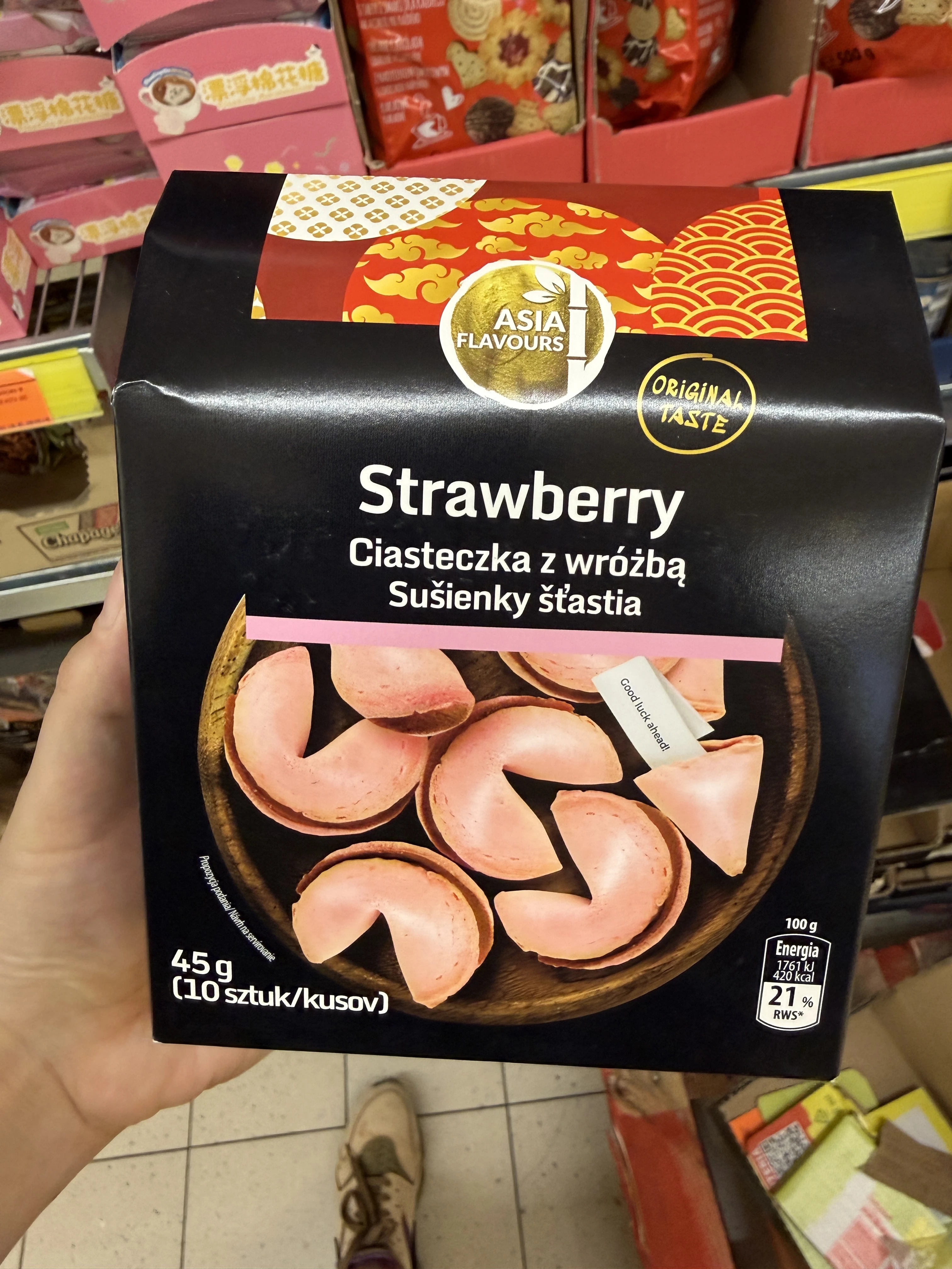 Asia Flavours Ciasteczka z wróżbą Strawberry | 45g