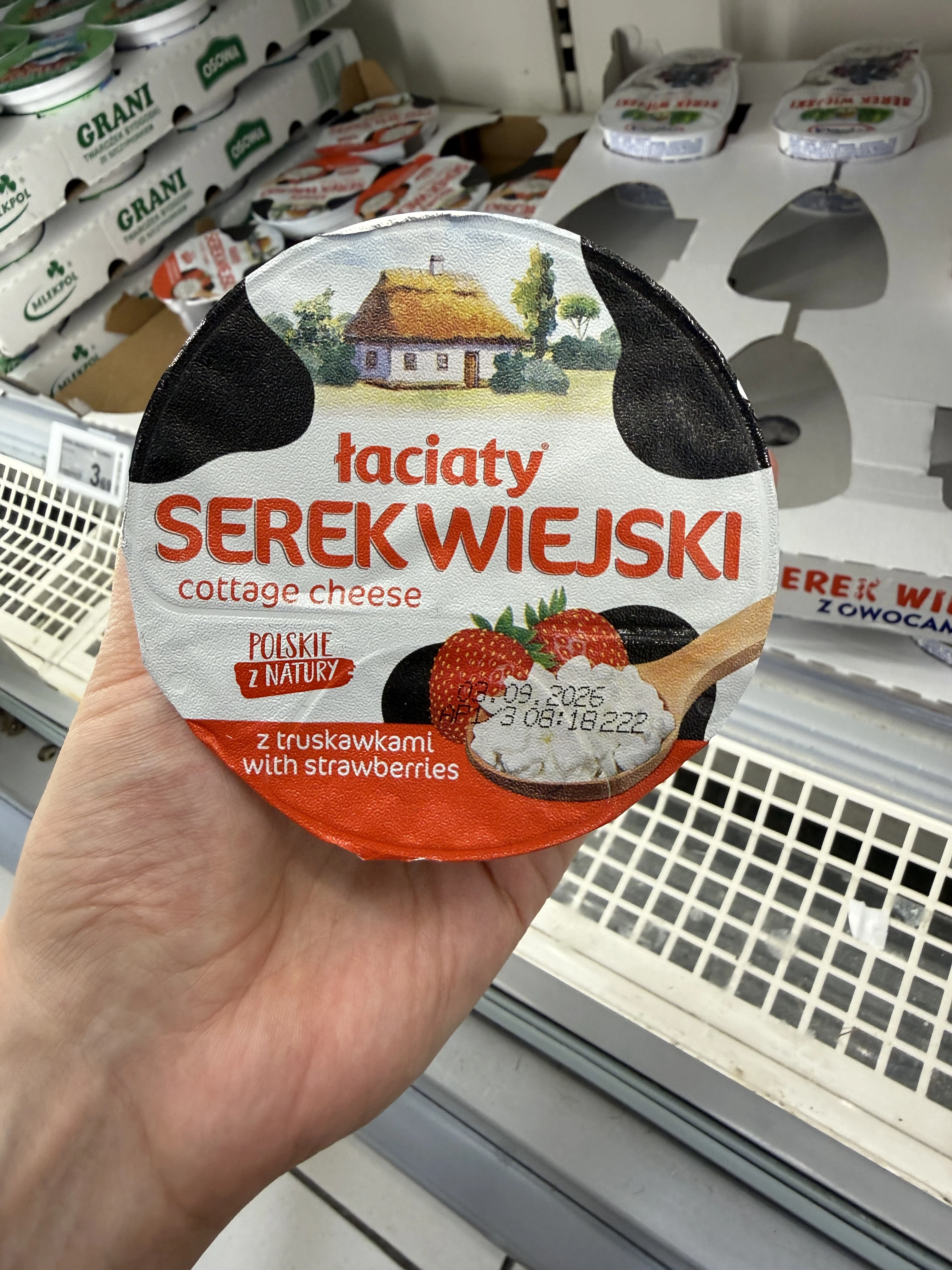 Łaciaty Serek Wiejski z Truskawkami | 150g