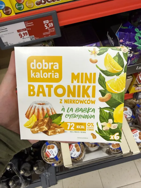 Dobra Kaloria Mini Batoniki z nerkowców à la babka cytrynowa | 102g