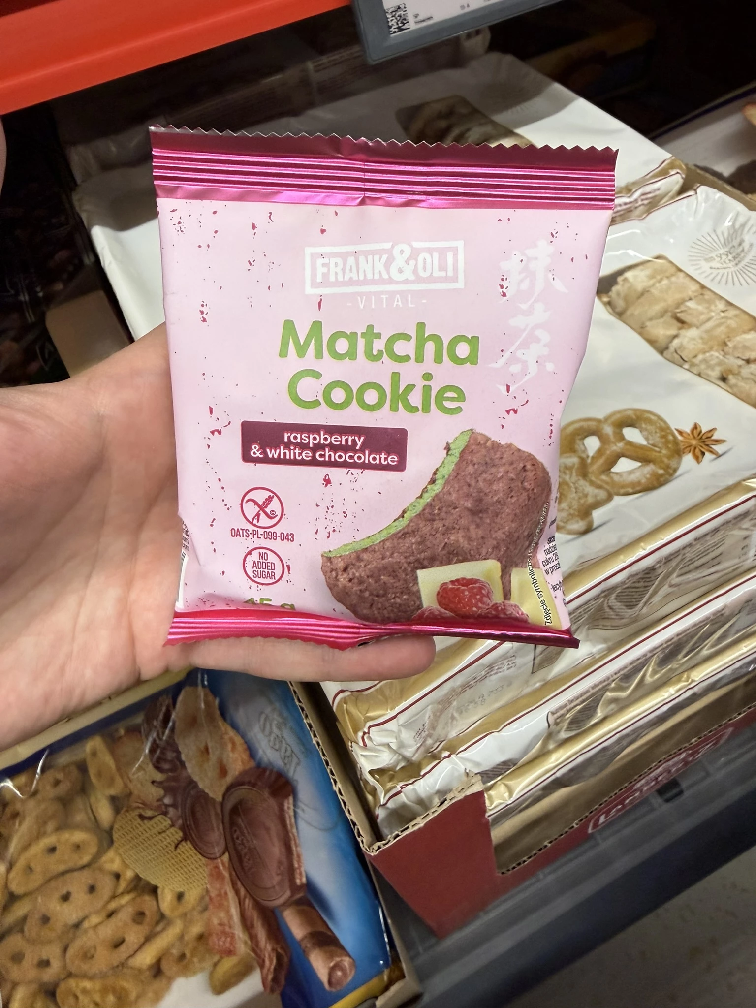 Frank & Oli Matcha Cookie malina i biała czekolada | 45g
