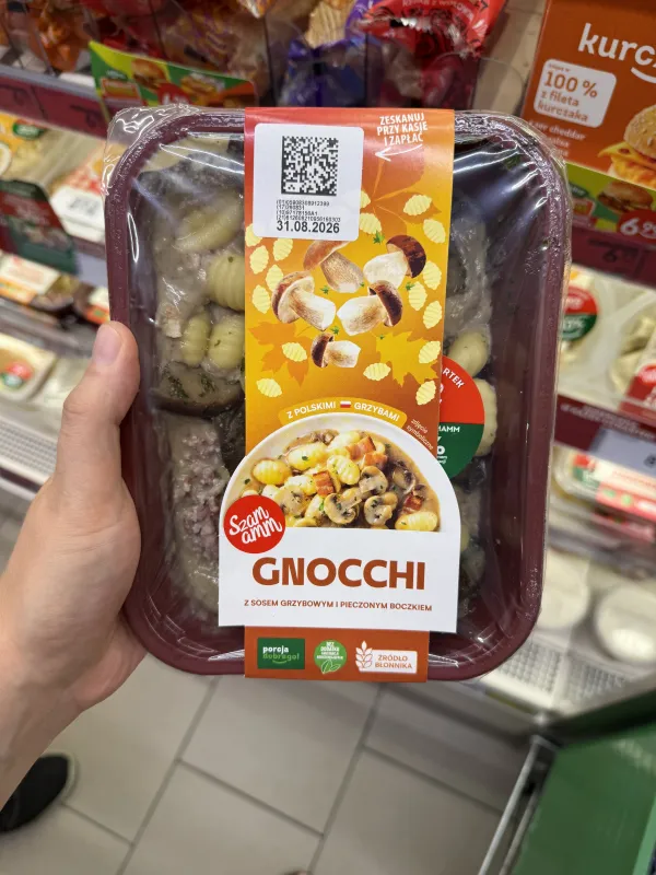 Szamamm Gnocchi z sosem grzybowym i pieczonym boczkiem | 400g