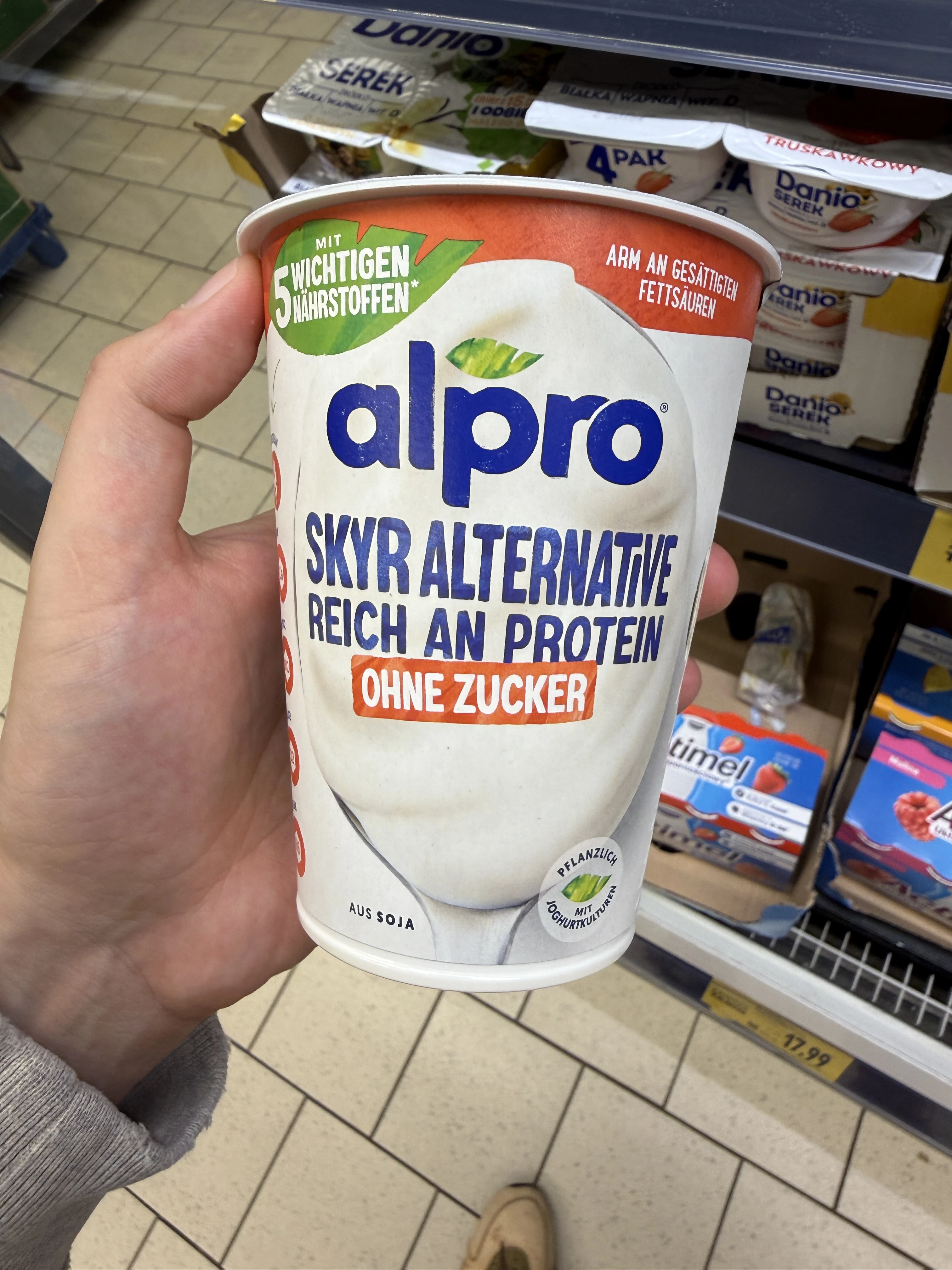 Alpro Skyr Alternative Reich an Protein Ohne Zucker / Alpro Skyr Style Produkt sojowy bez cukru | 400g
