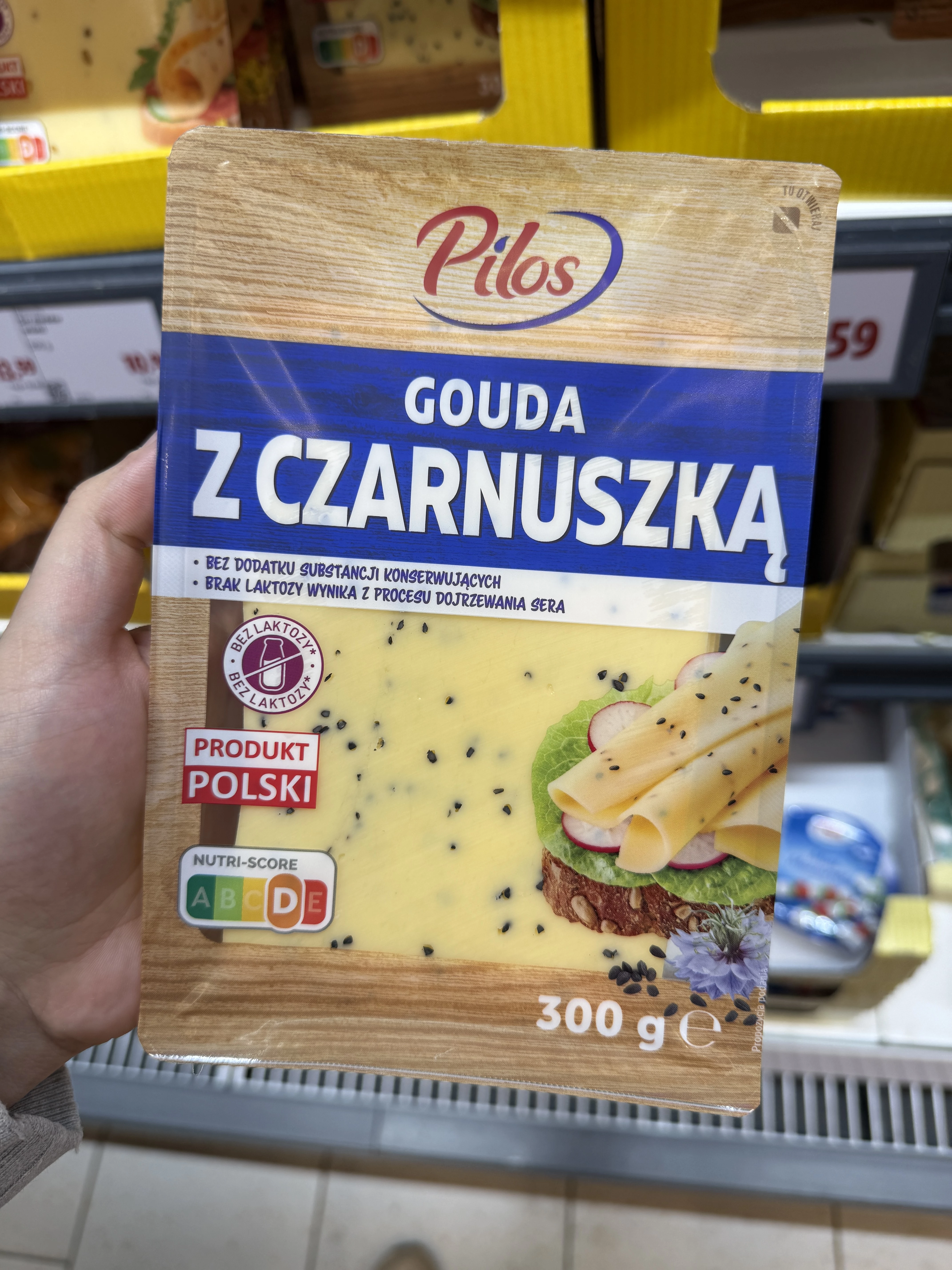 Pilos Gouda z czarnuszką plastry | 300g