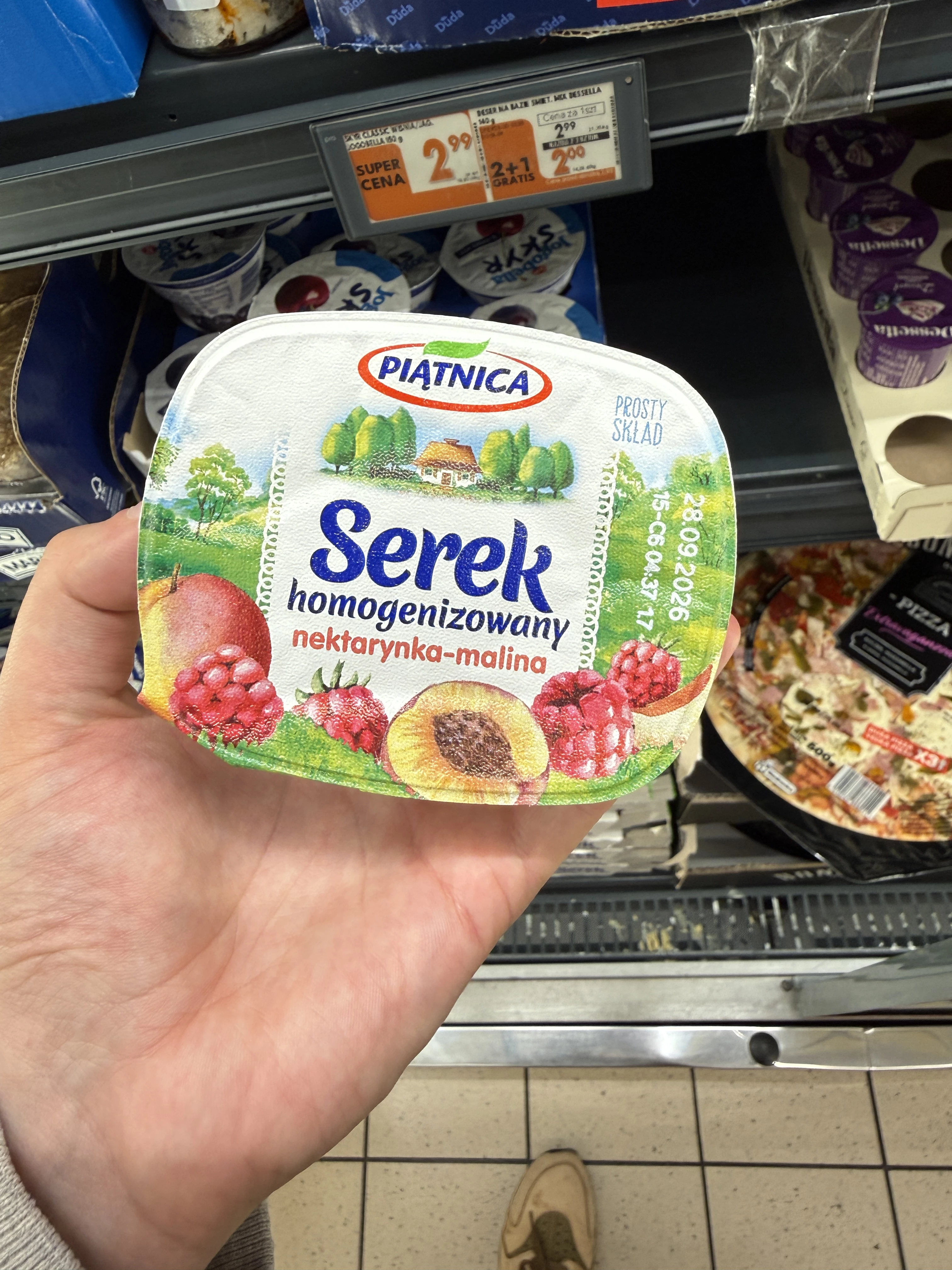 Piątnica Serek homogenizowany nektarynka-malina | 150g