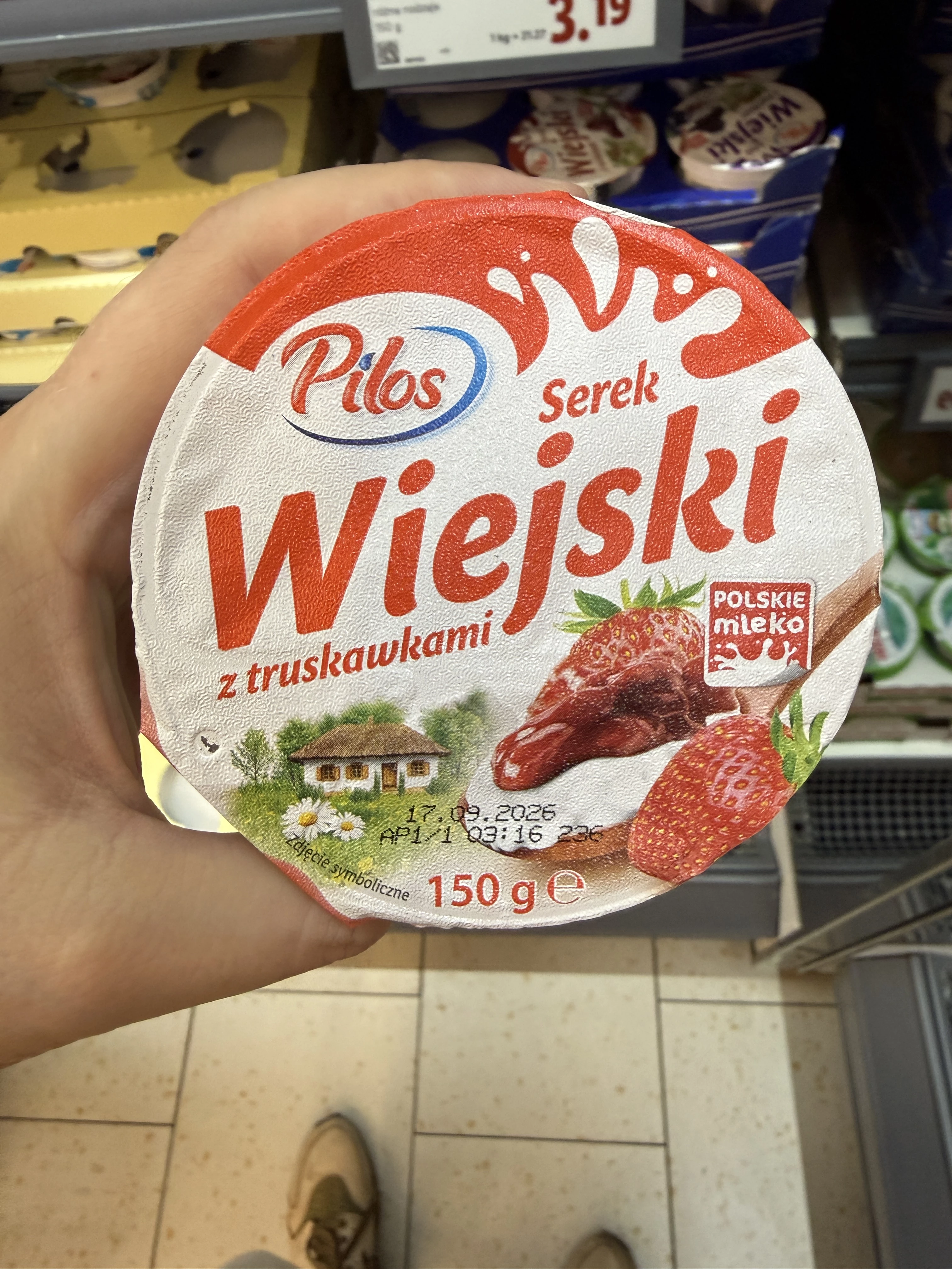 Pilos Serek wiejski z truskawkami | 150g
