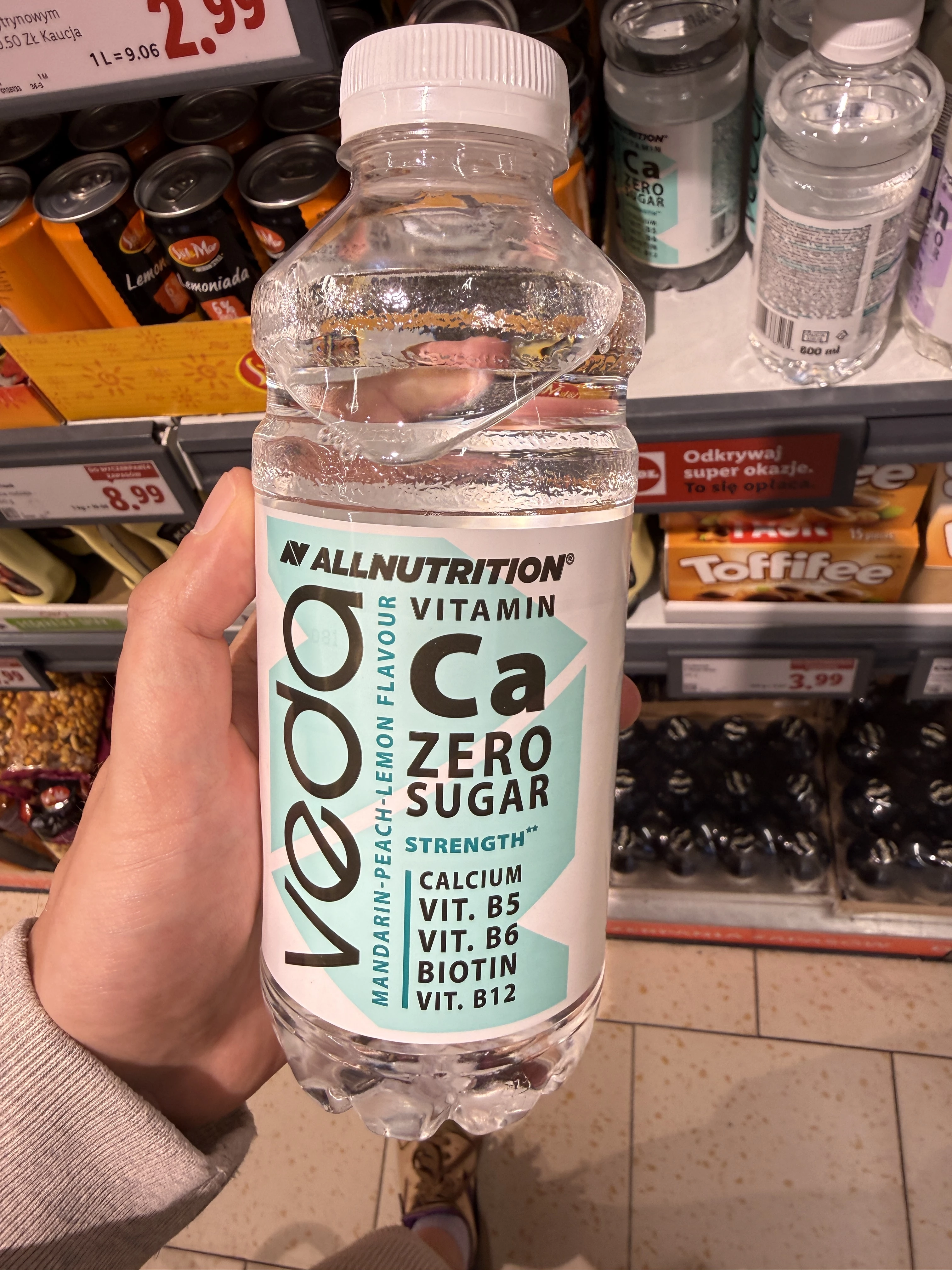 Allnutrition Veda Vitamin Water (smak: mandarynka-brzoskwinia-cytryna) | 600ml