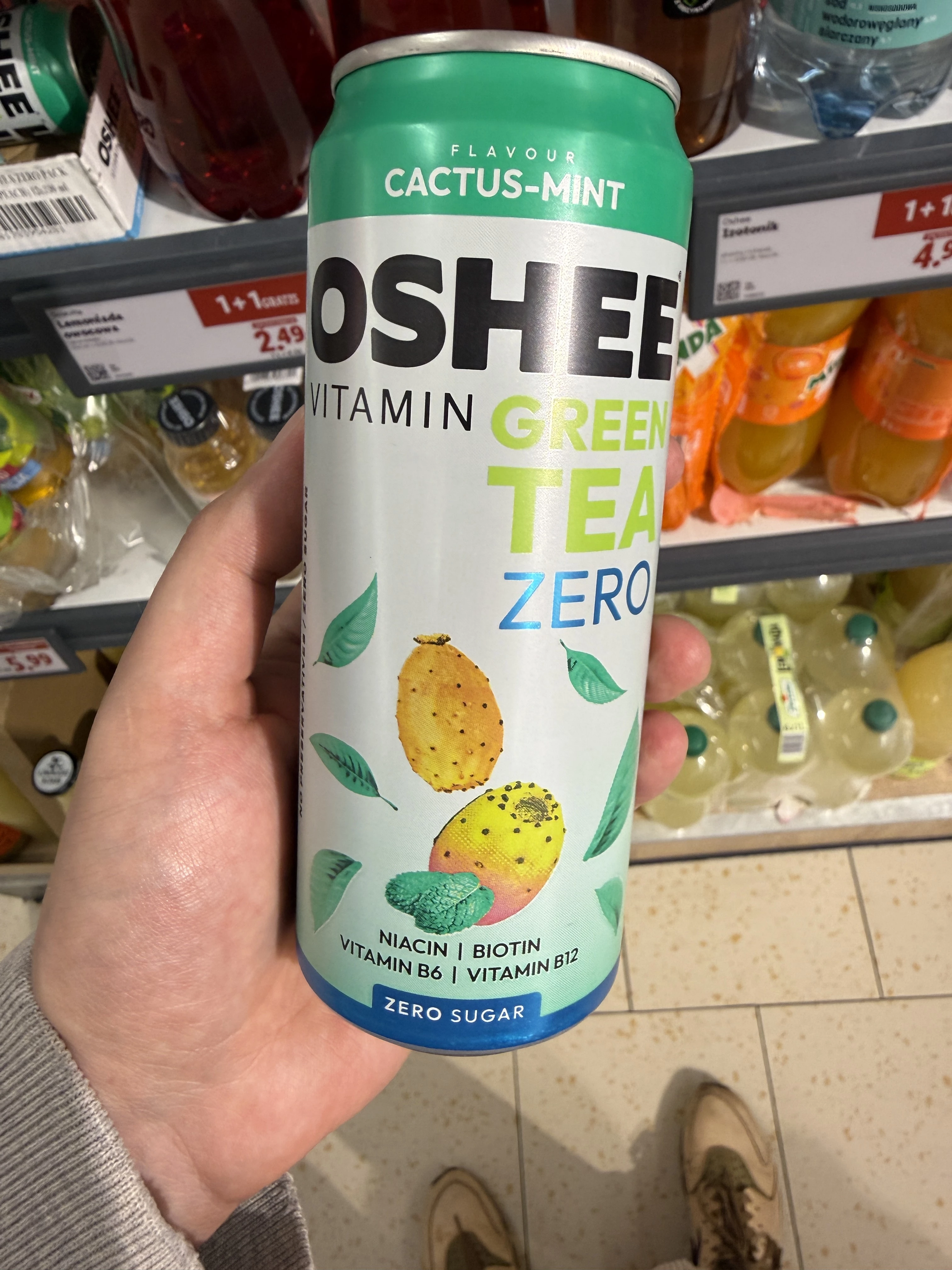OSHEE Vitamin Green Tea Zero kaktus-mięta | 330ml