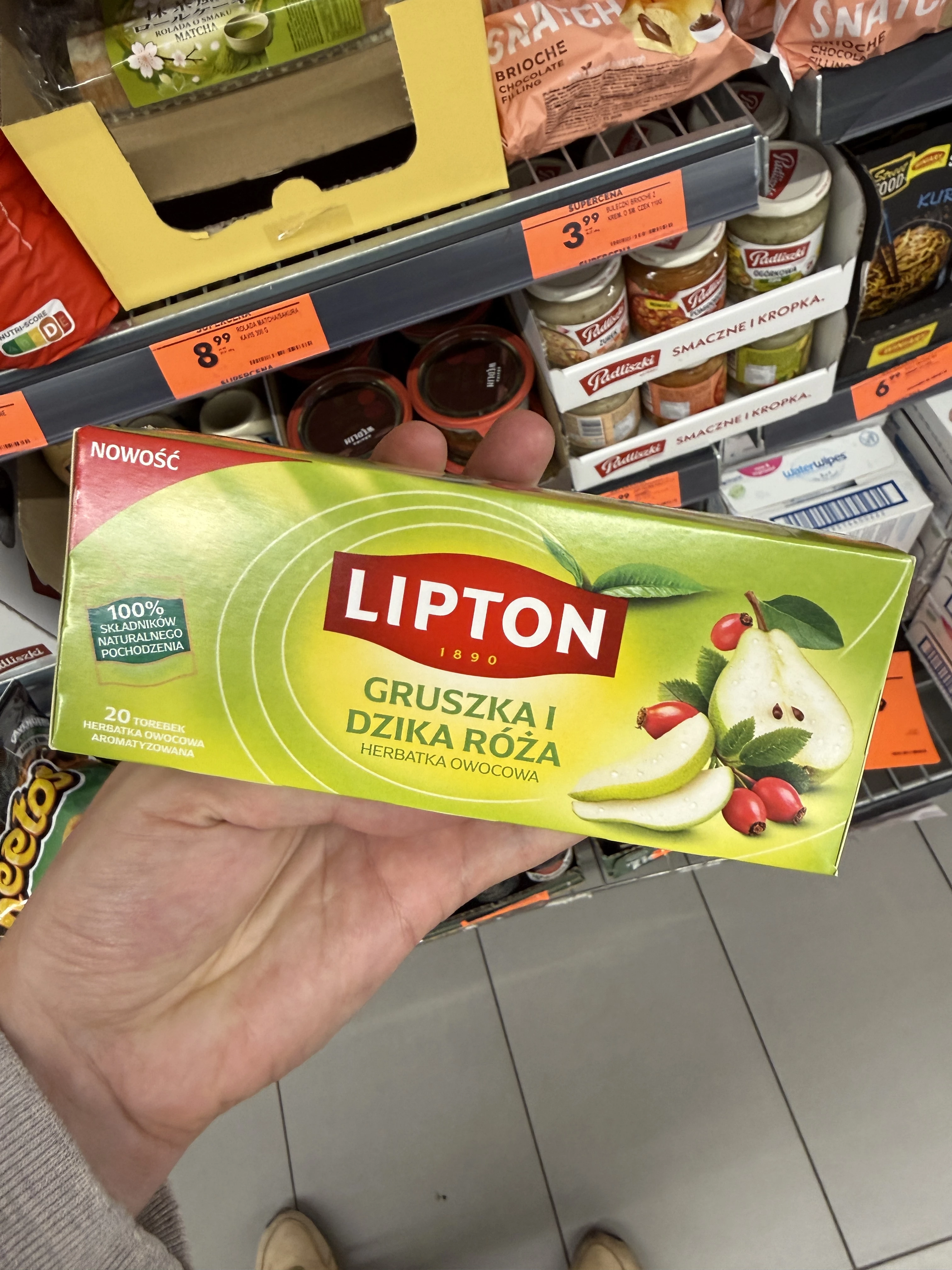 Lipton Herbatka owocowa Gruszka i Dzika Róża 20 torebek |  36g