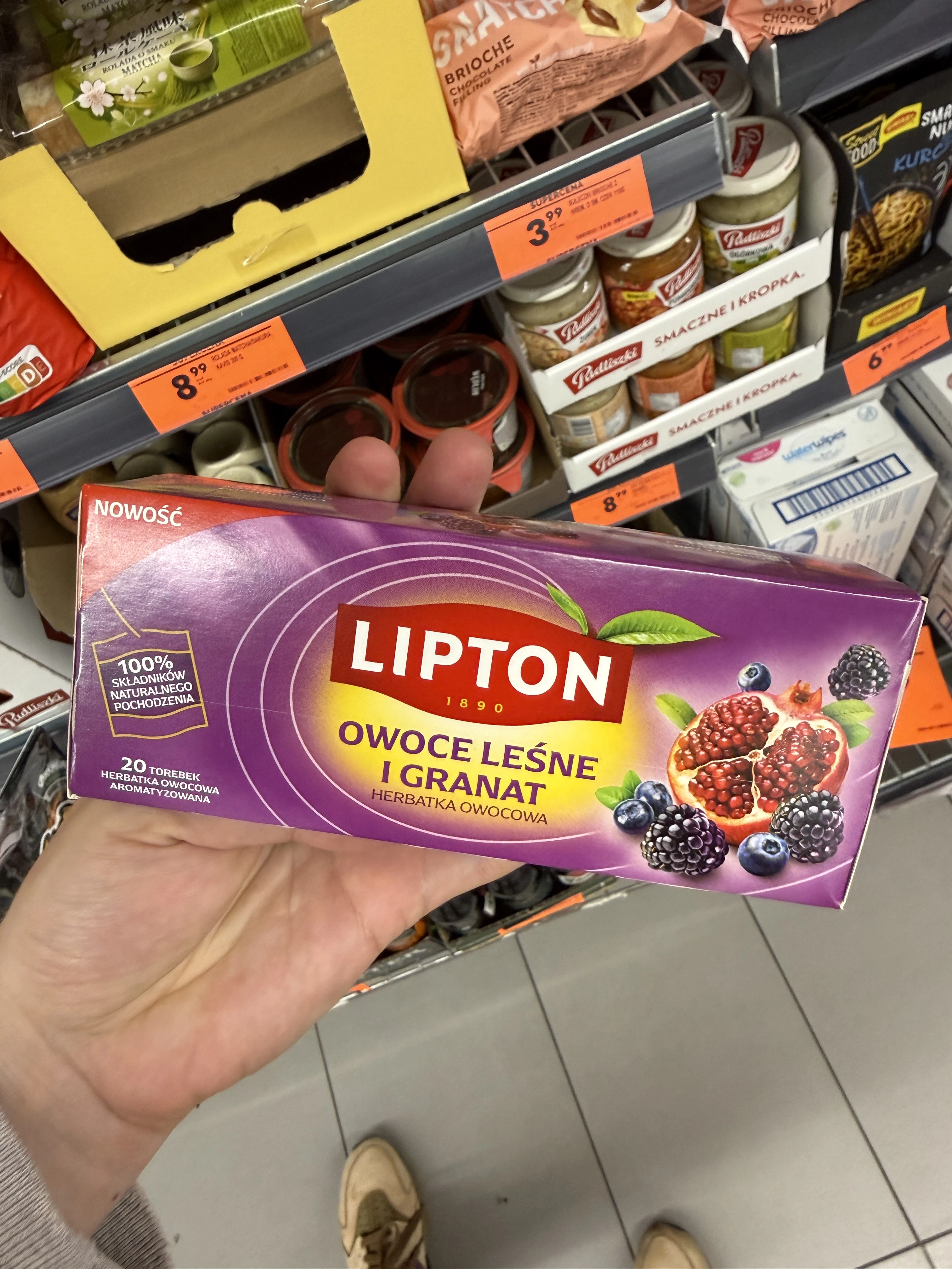 Lipton Herbata owocowa Owoce leśne i granat 20 torebek | 36g