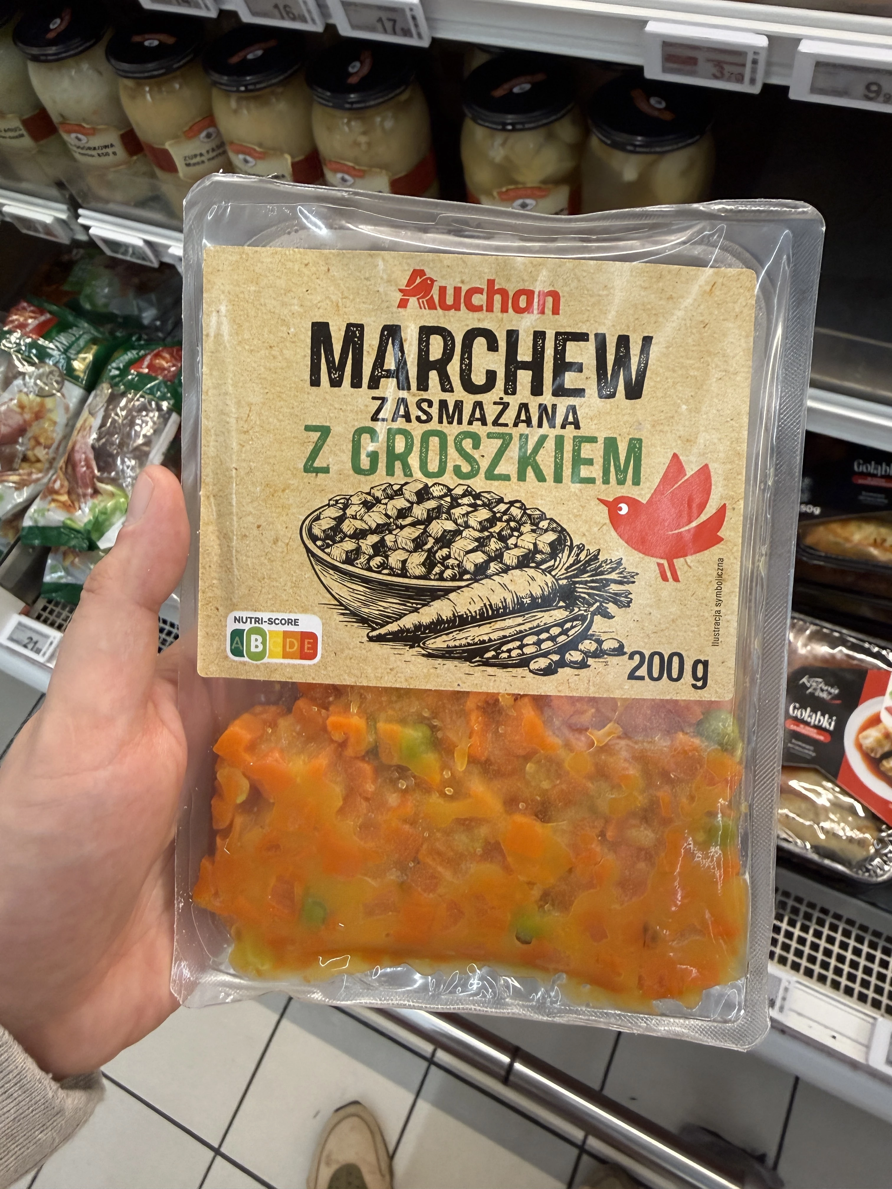Auchan Marchew zasmażana z groszkiem | 200g