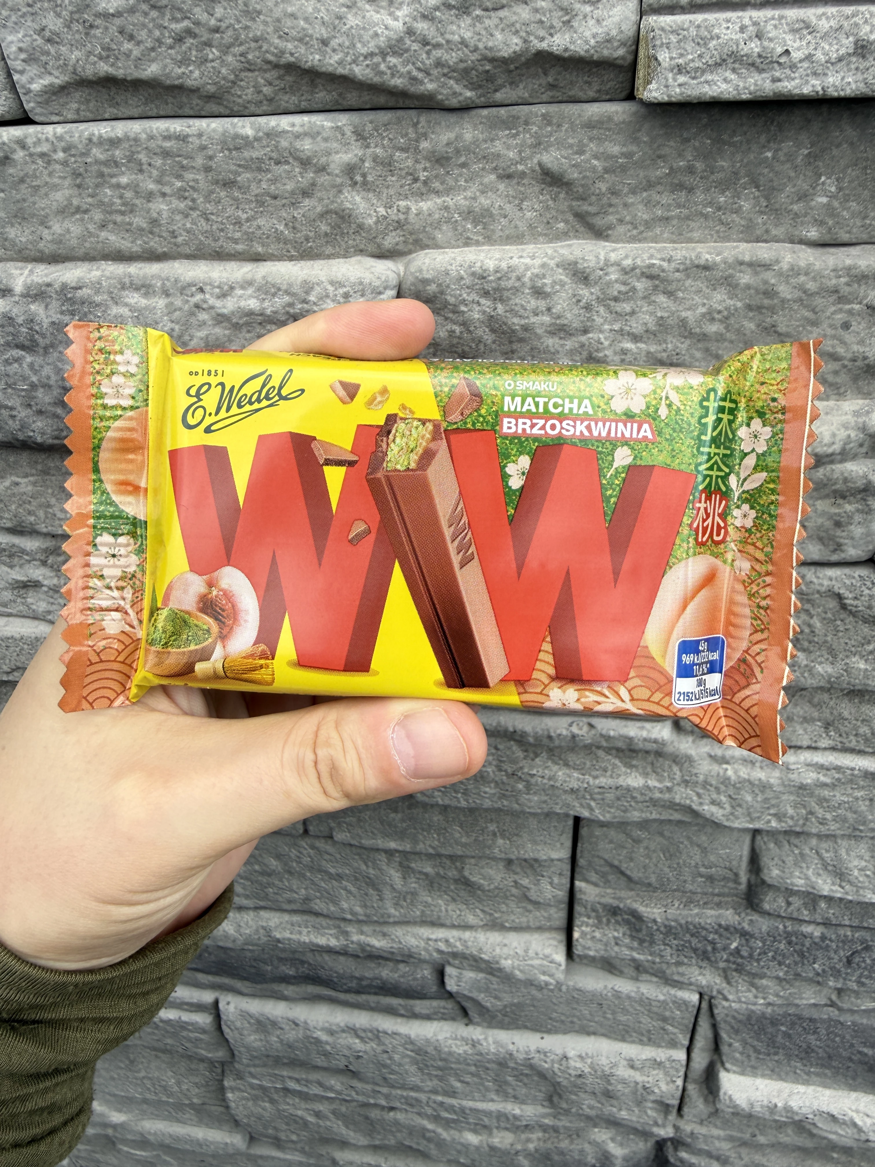 E.Wedel WW wafelek o smaku matcha-brzoskwinia | 45g