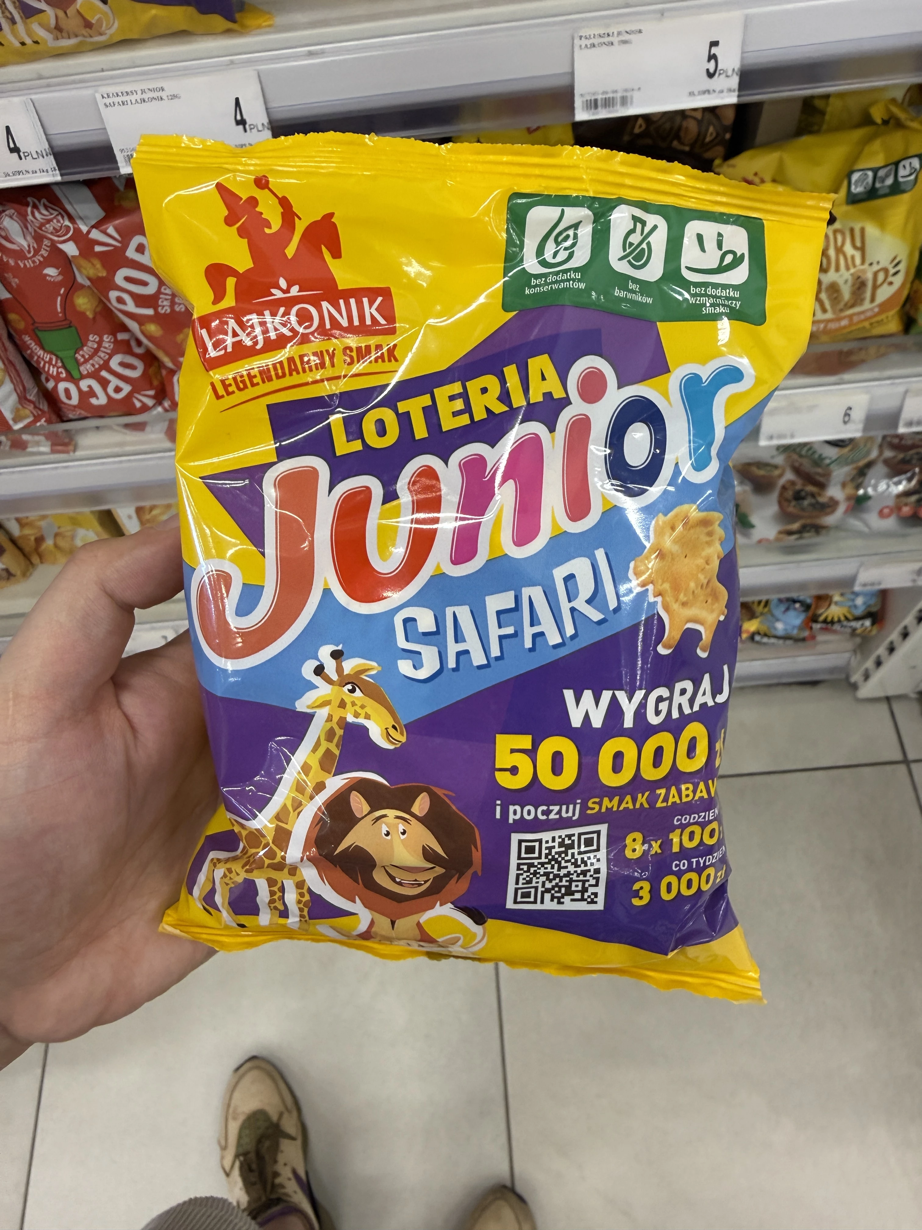 Lajkonik Loteria Junior Safari krakersy waniliowe | 125g