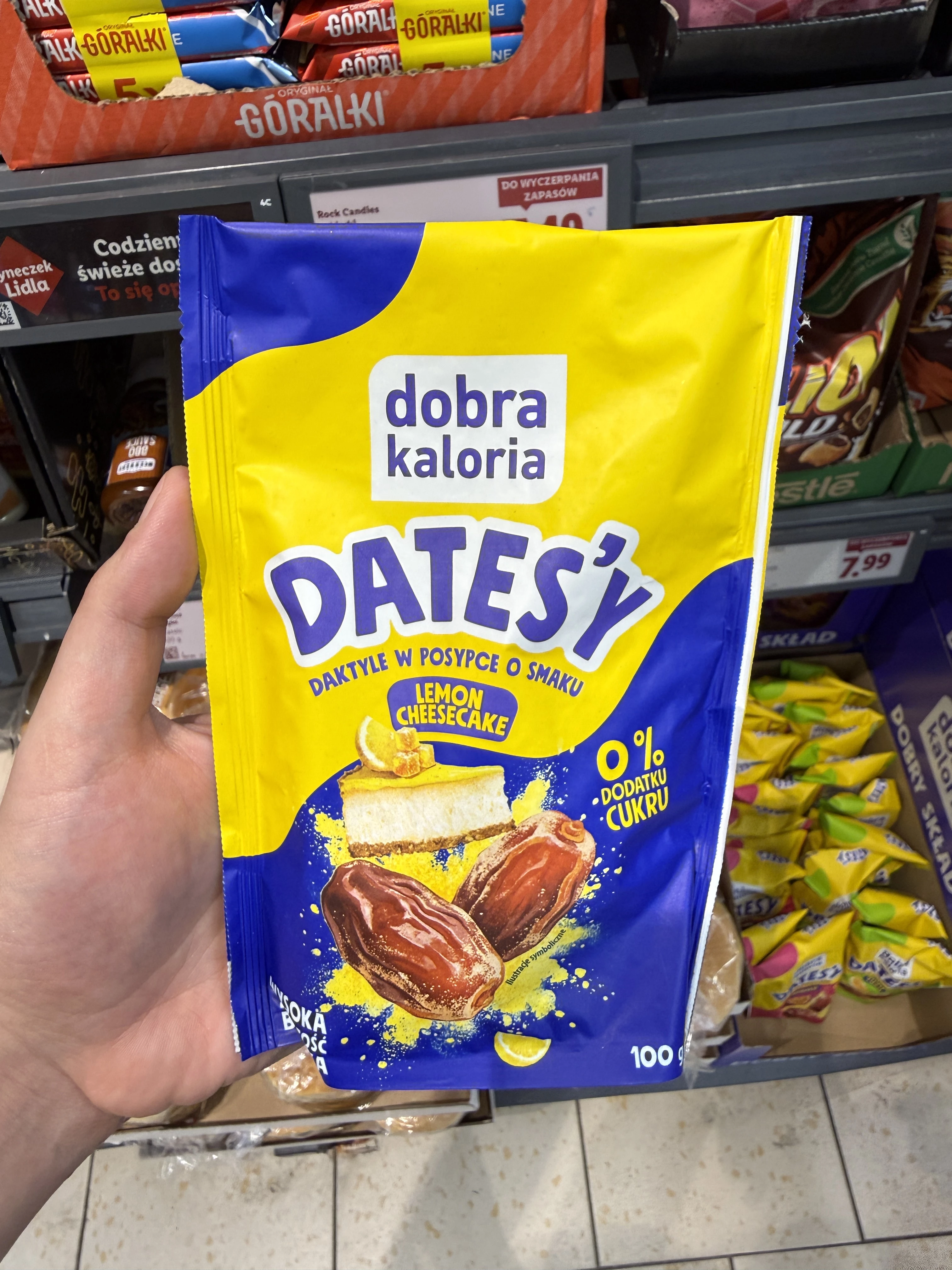Dobra Kaloria Datesy – daktyle w posypce o smaku Lemon Cheesecake | 100g