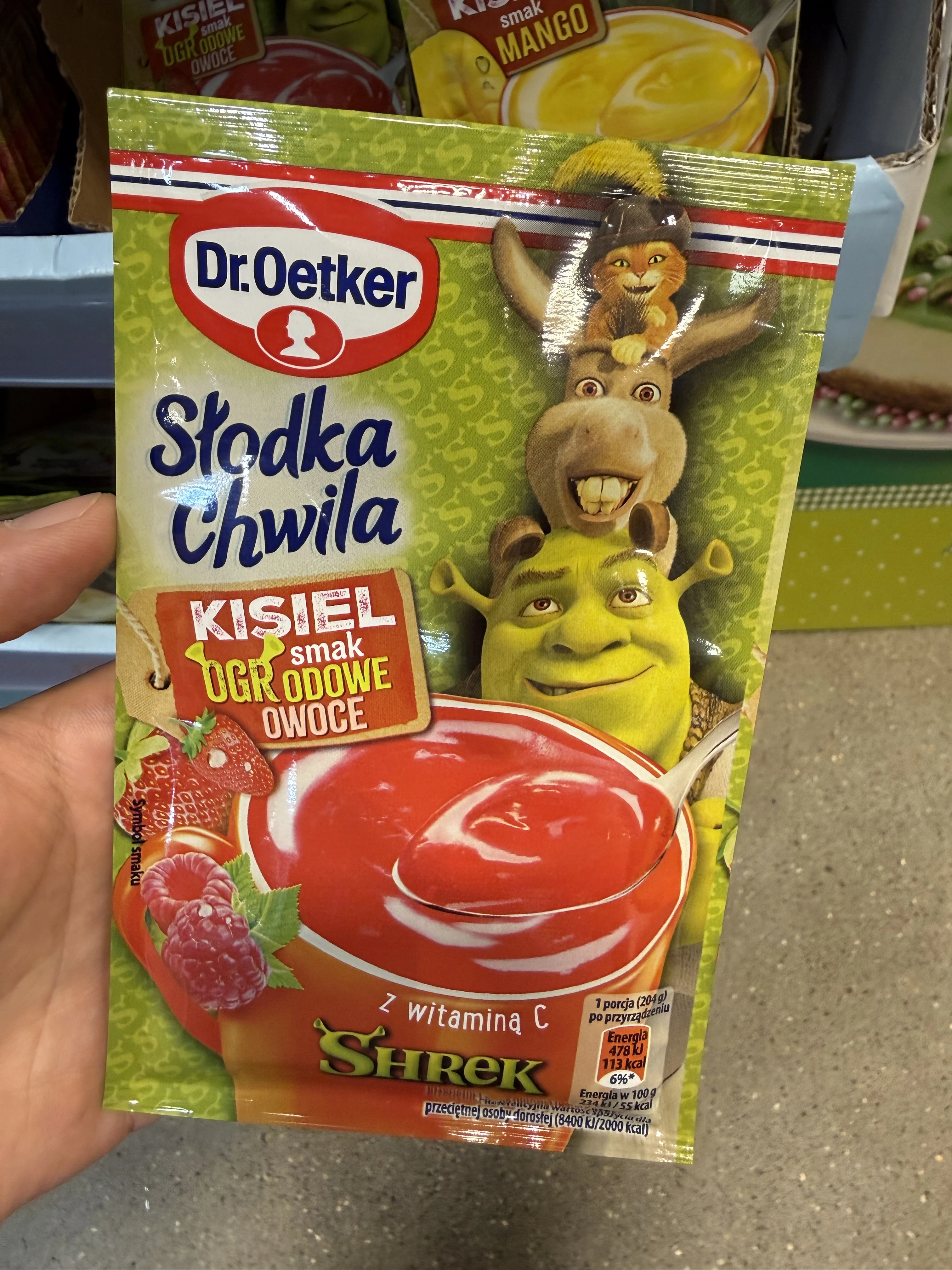 Dr. Oetker Kisiel Shrek Słodka Chwila smak ogrodowe owoce | 29g