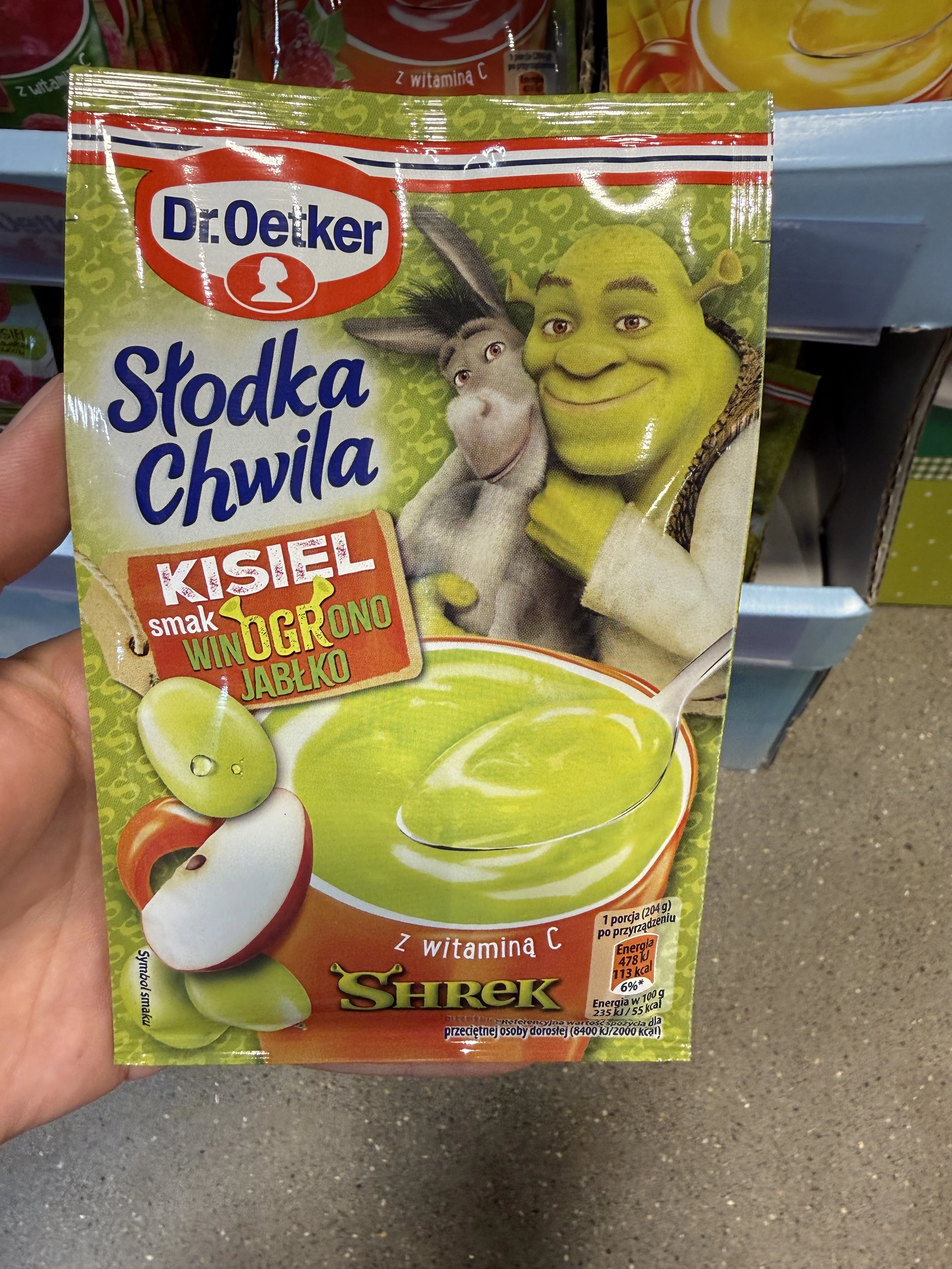 Dr. Oetker Kisiel Shrek Słodka Chwila smak winogrono-jabłko | 29g