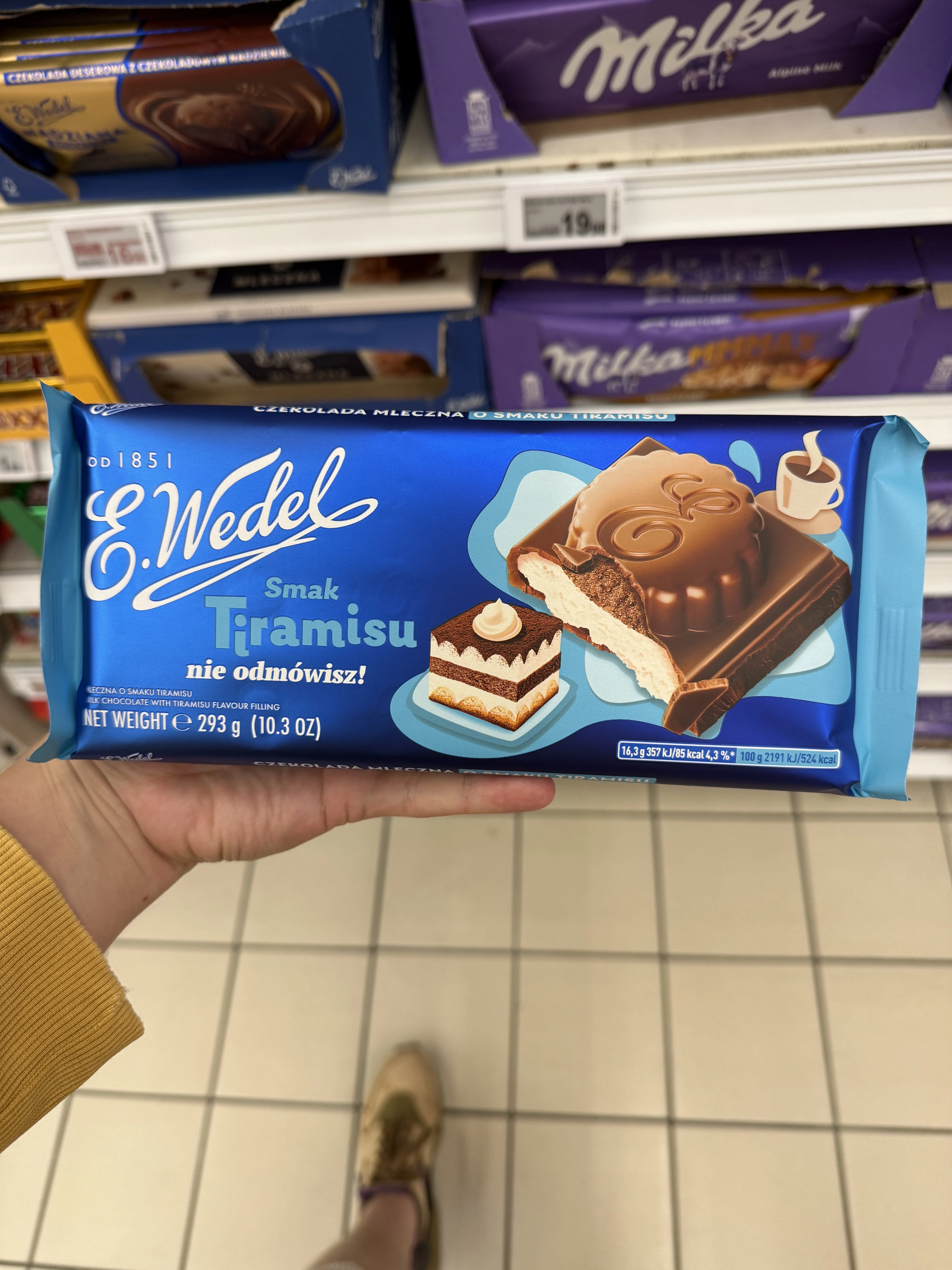 E. Wedel Czekolada mleczna o smaku tiramisu | 293g