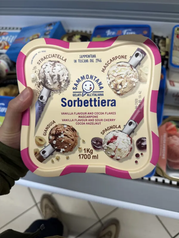 Sammontana Sorbettiera Stracciatella Mascarpone Spagnola Gianduia | 1kg / 1700ml