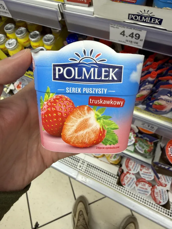 Polmlek Serek puszysty truskawkowy | 150g