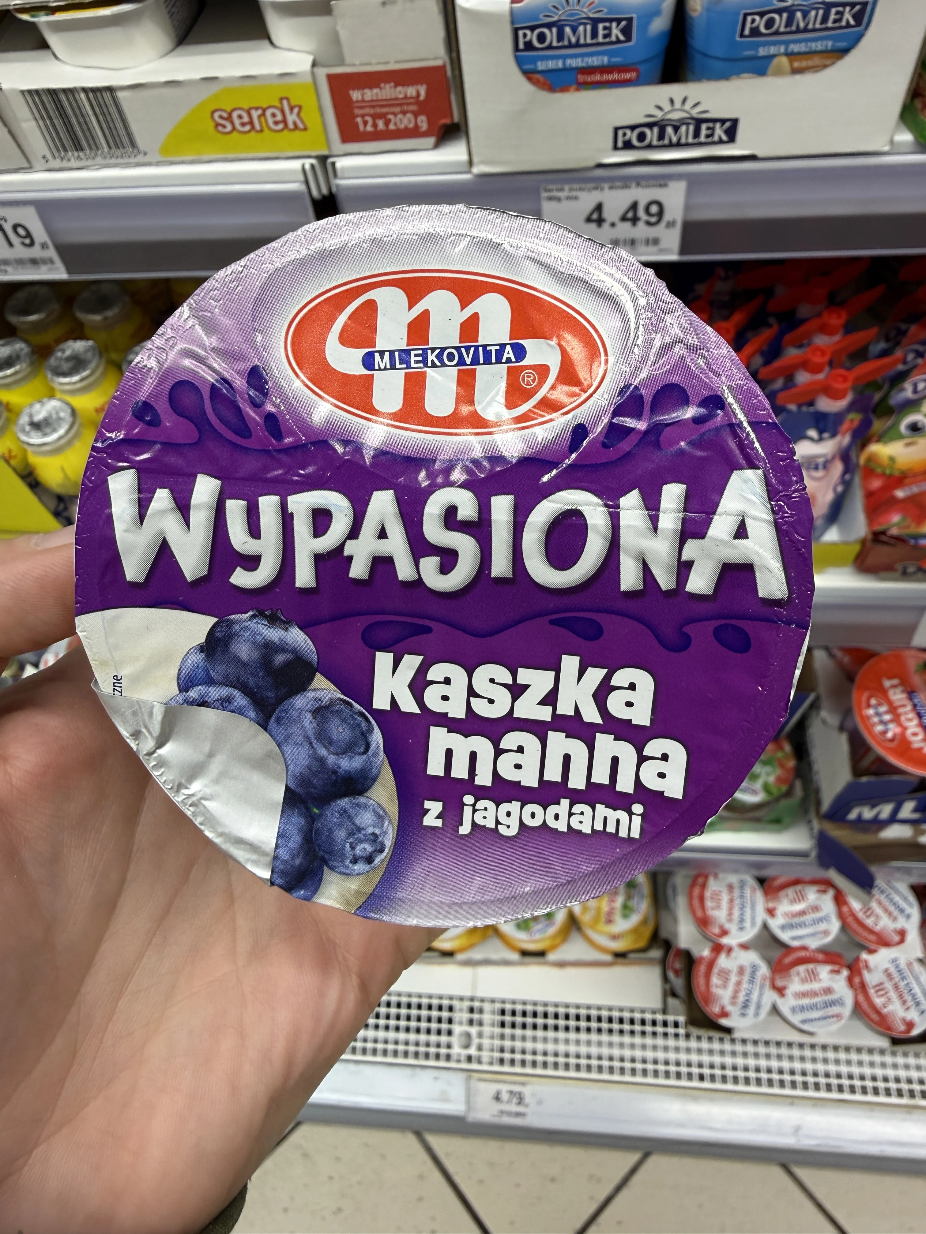 Mlekovita Wypasiona Kaszka manna z jagodami | 150g