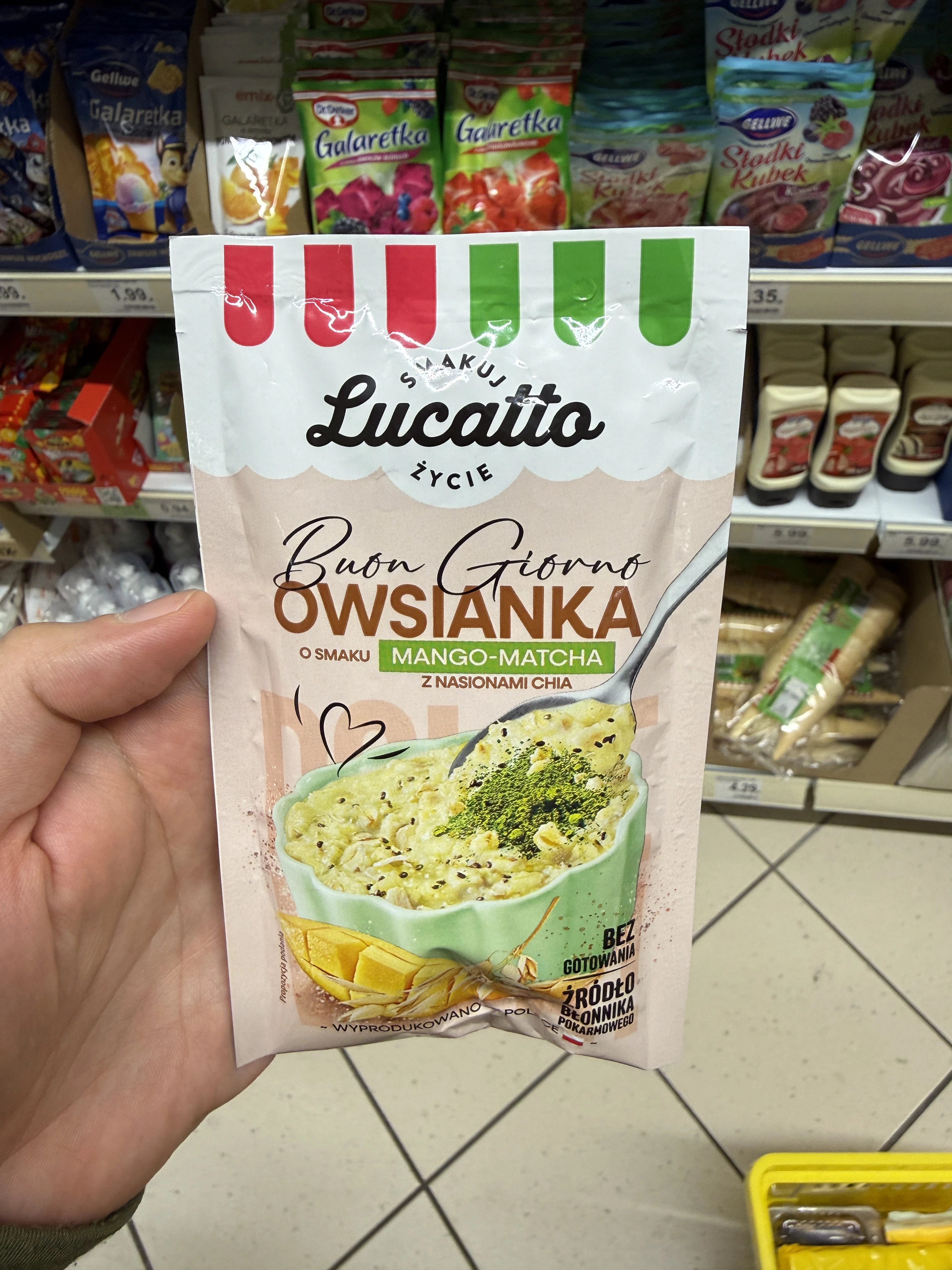 Lucatto Buon Giorno Owsianka Mango-Matcha z nasionami Chia | 50g