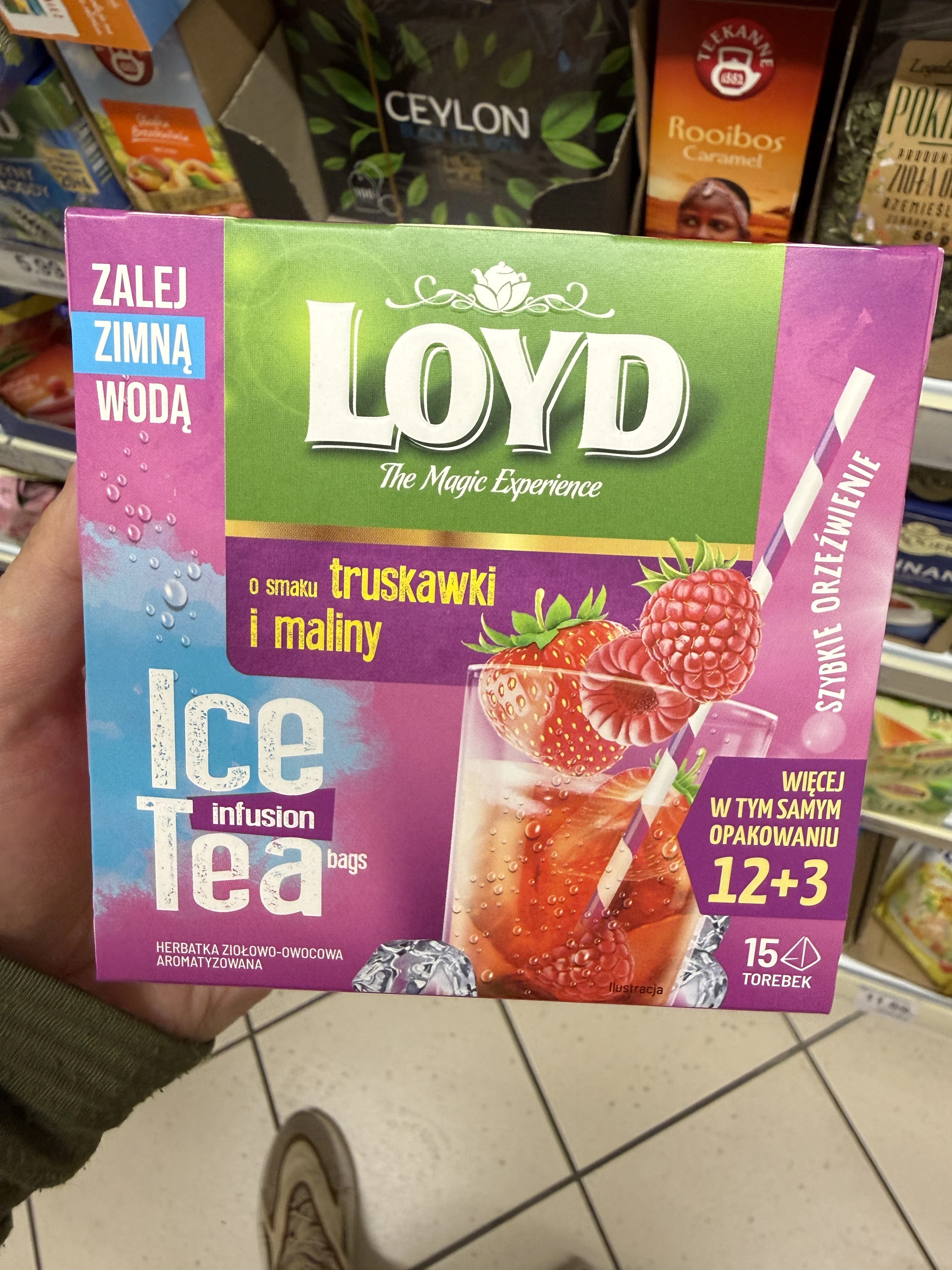 Loyd Ice Tea Truskawka i Malina 15 torebek (12+3) | 37,5g